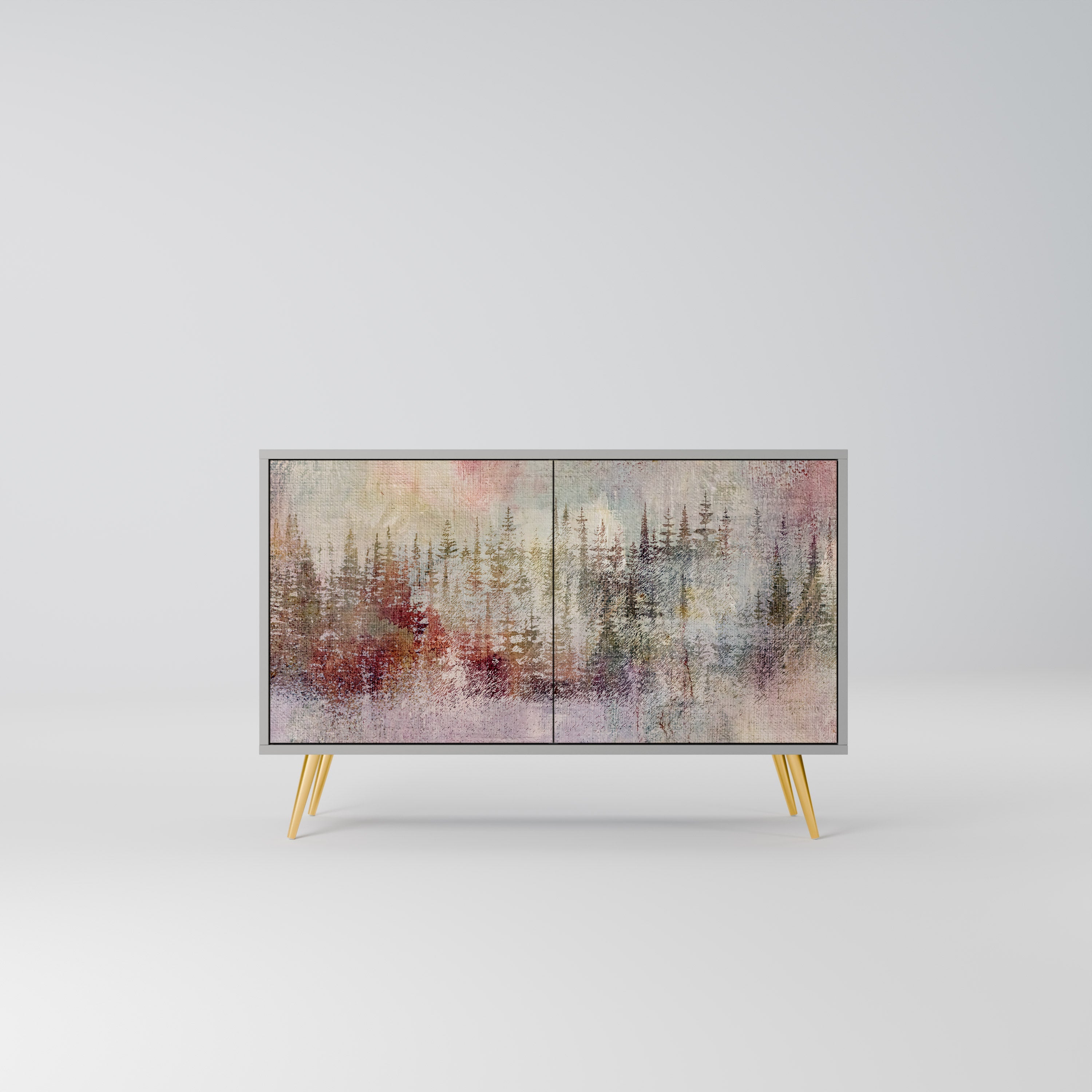 VEILED SUMMIT Aparador de 2 Portas em Acabamento Cinzento