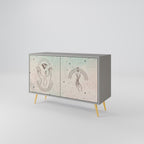 DELICATE BEAUTY Aparador de 2 Portas em Acabamento Cinzento