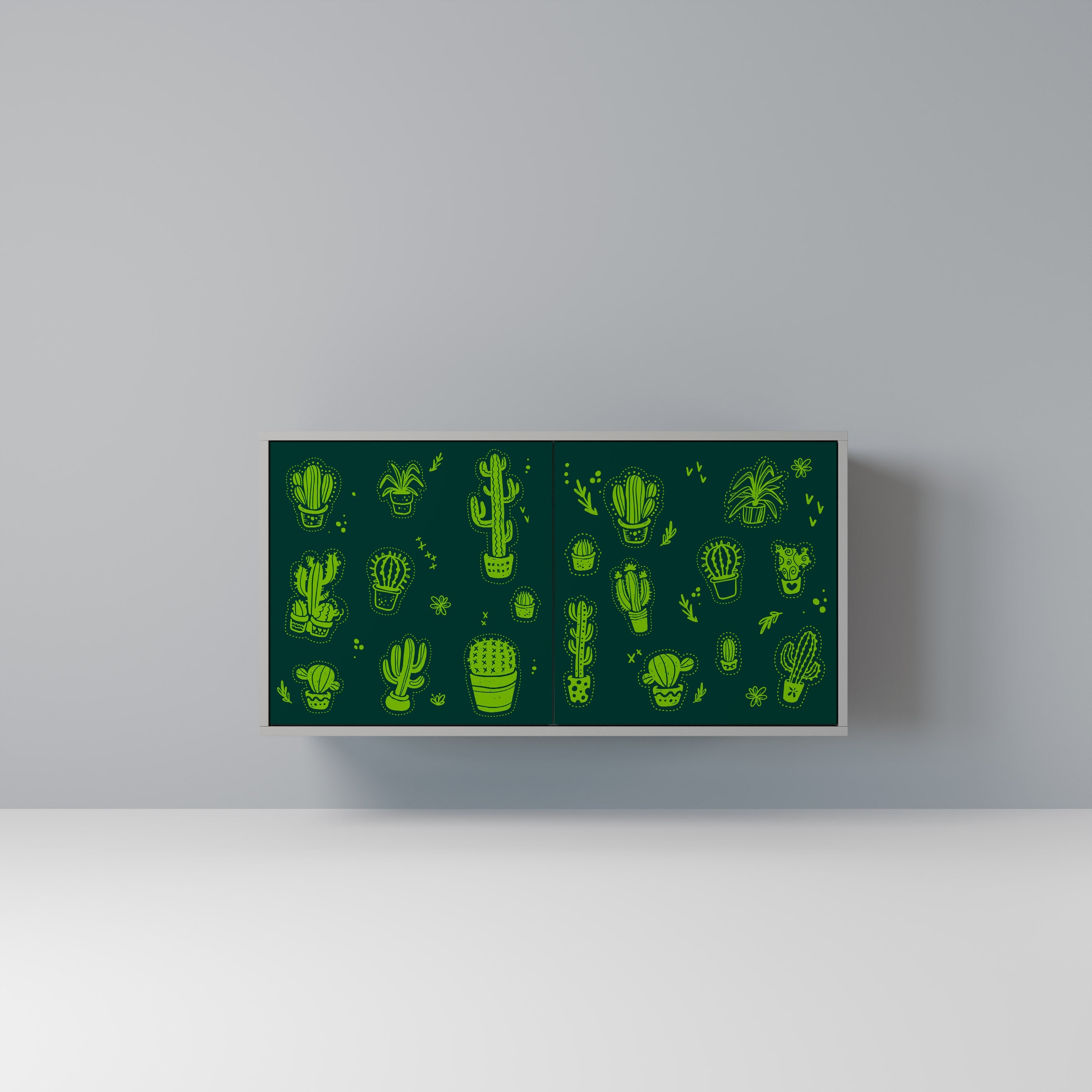 DESERT GREEN 2-Door Sideboard in Grey Finish