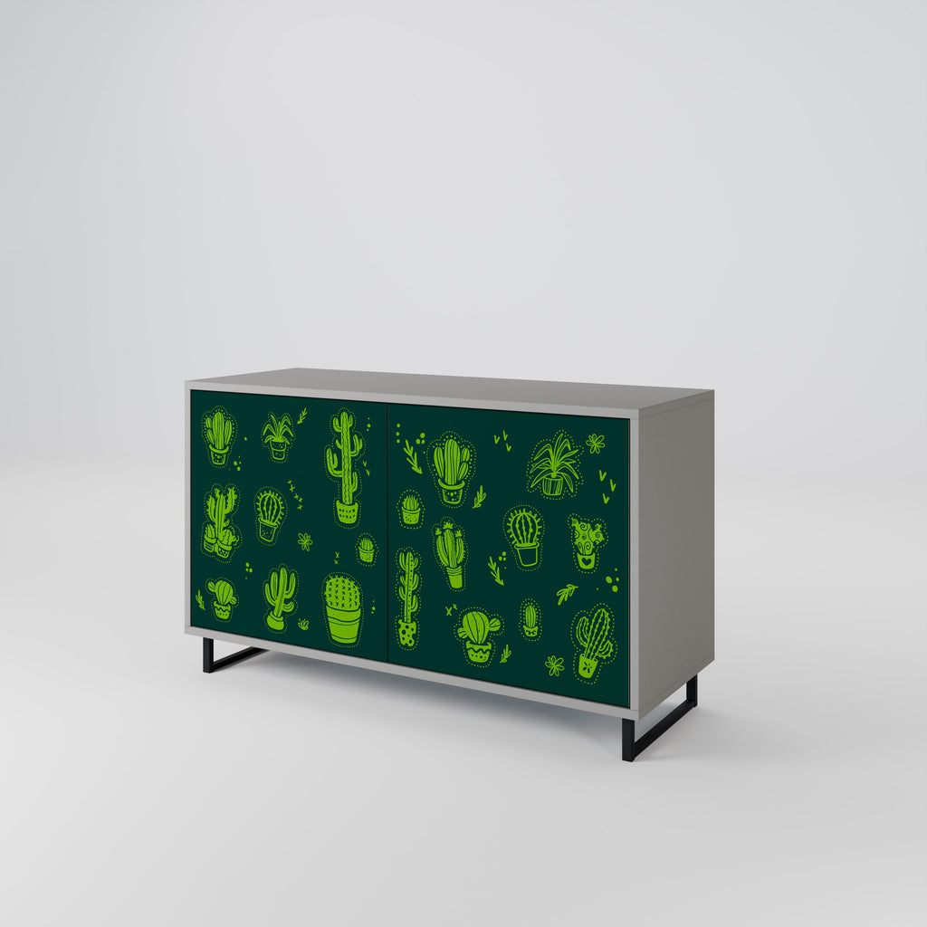 DESERT GREEN 2-Door Sideboard in Grey Finish