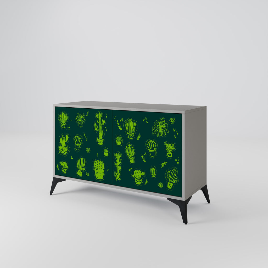 DESERT GREEN 2-Door Sideboard in Grey Finish