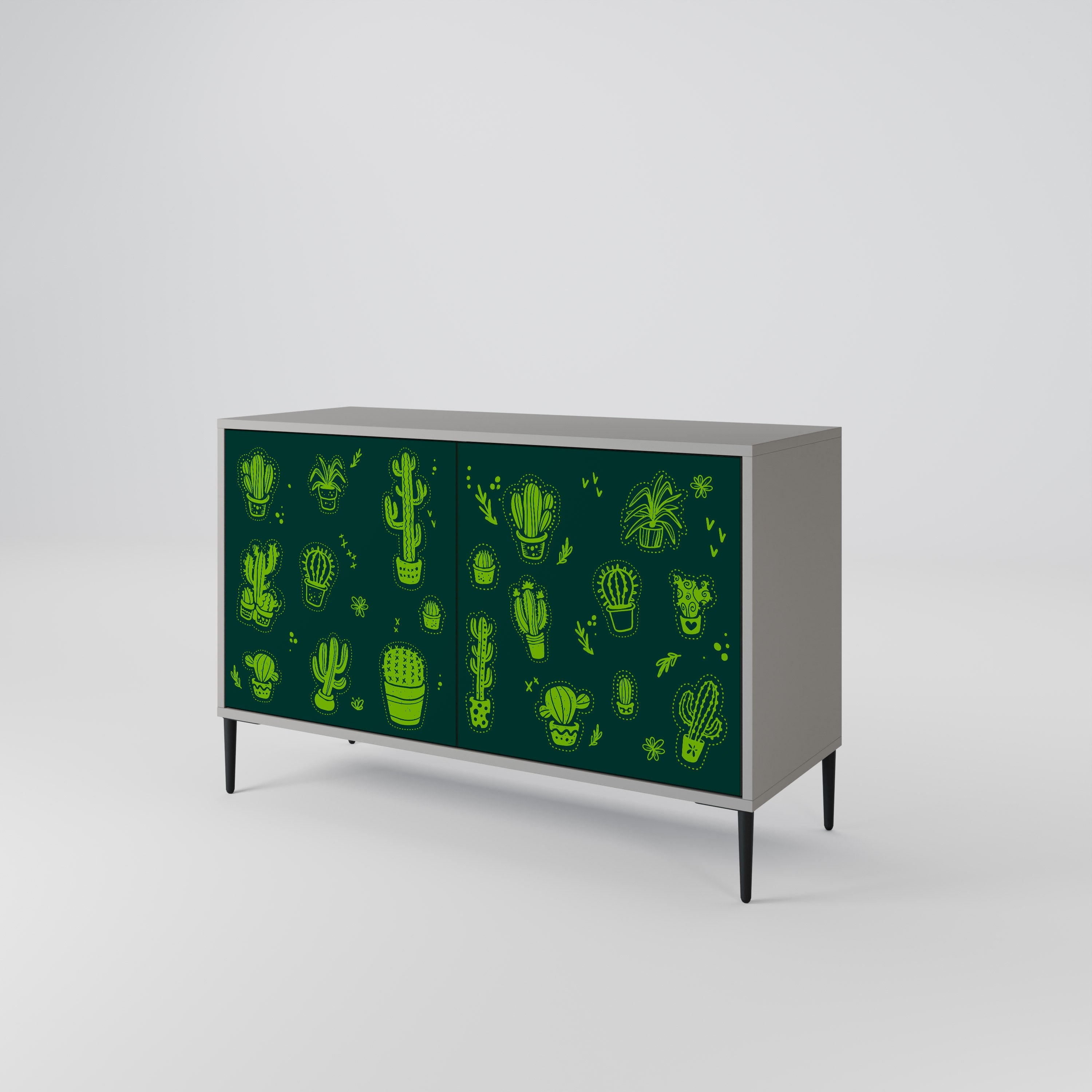 DESERT GREEN 2-Door Sideboard in Grey Finish