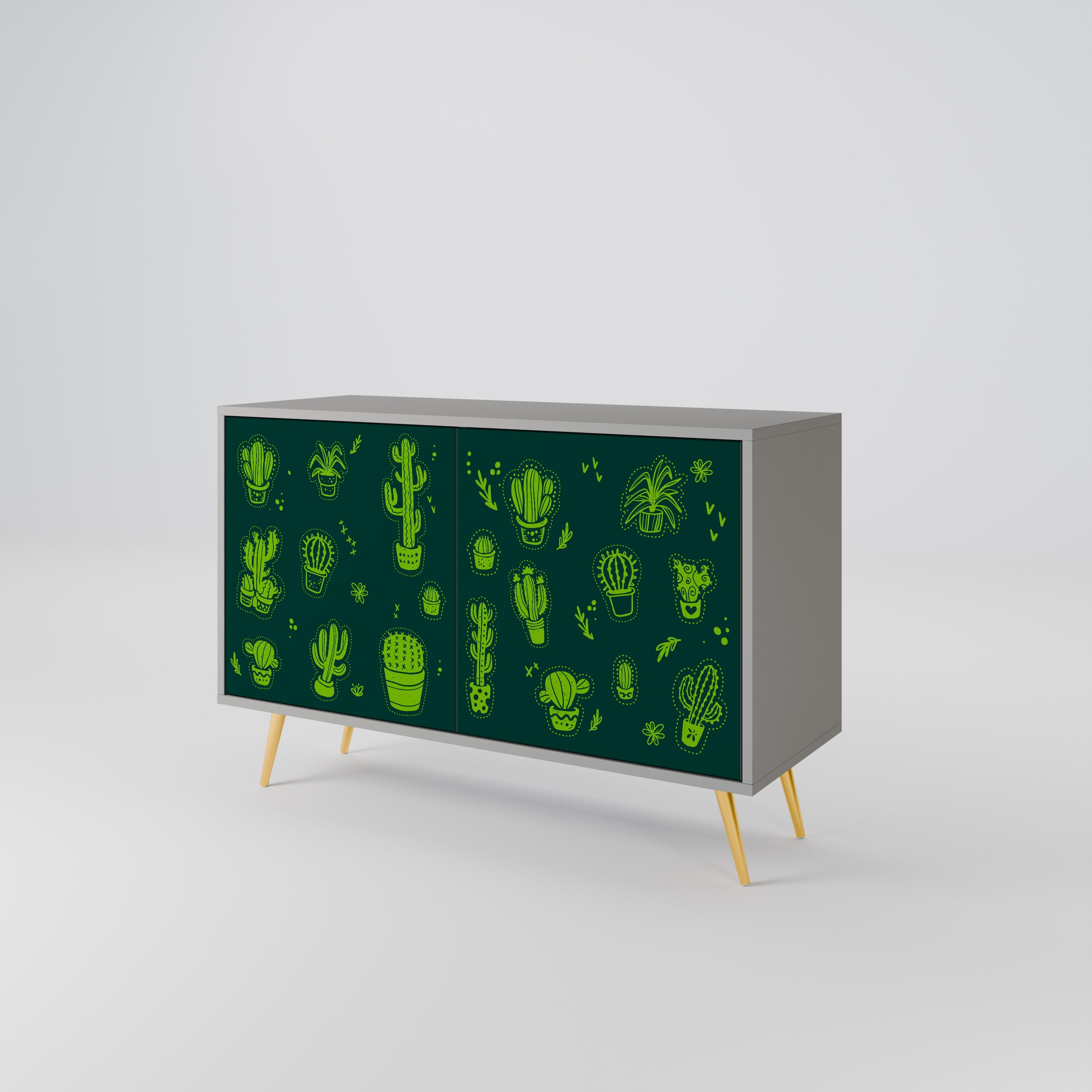 DESERT GREEN 2-Door Sideboard in Grey Finish
