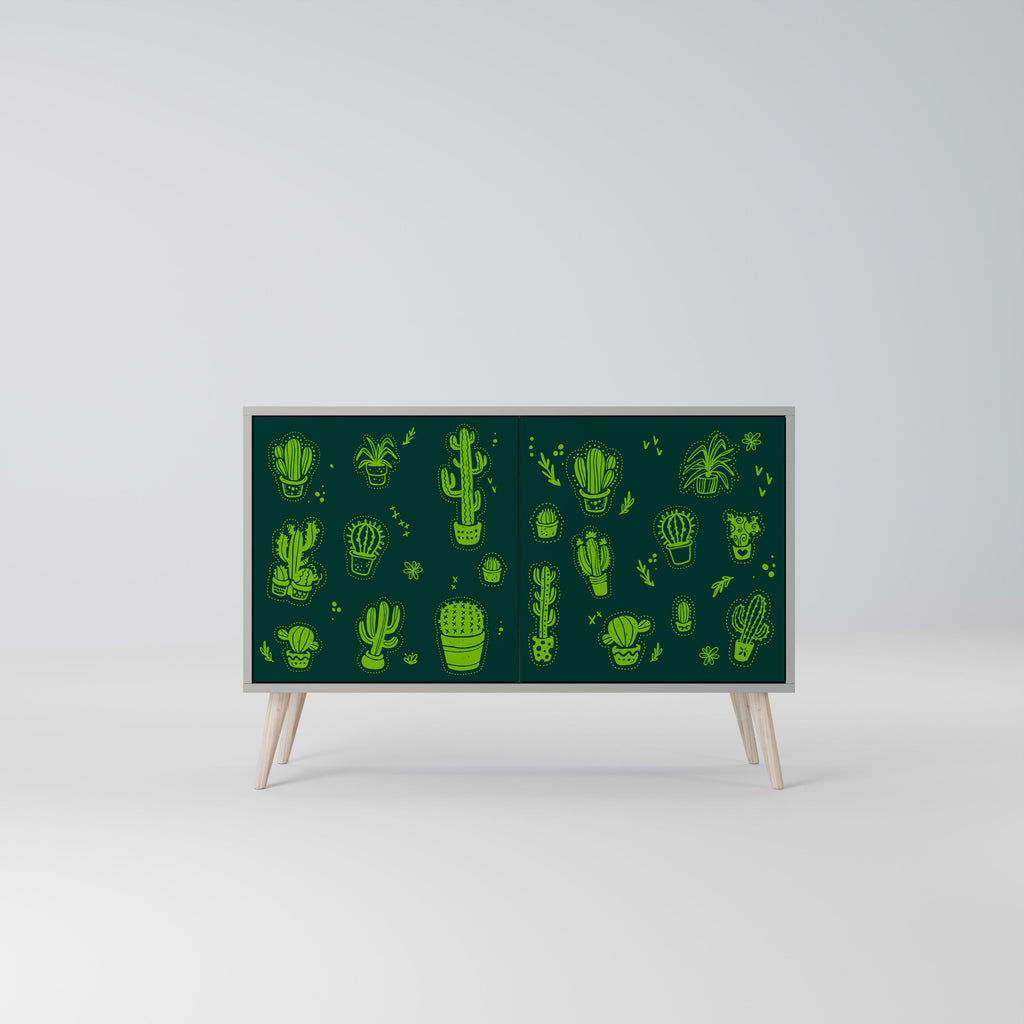 DESERT GREEN 2-Door Sideboard in Grey Finish