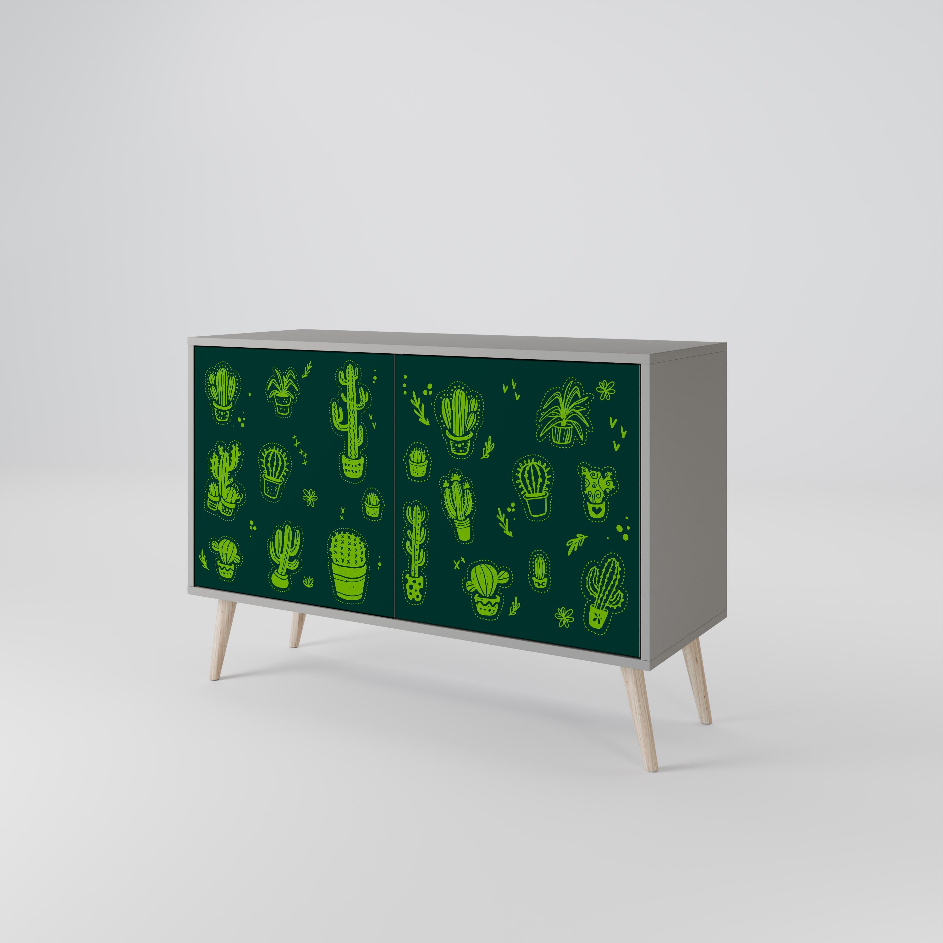 DESERT GREEN 2-Door Sideboard in Grey Finish