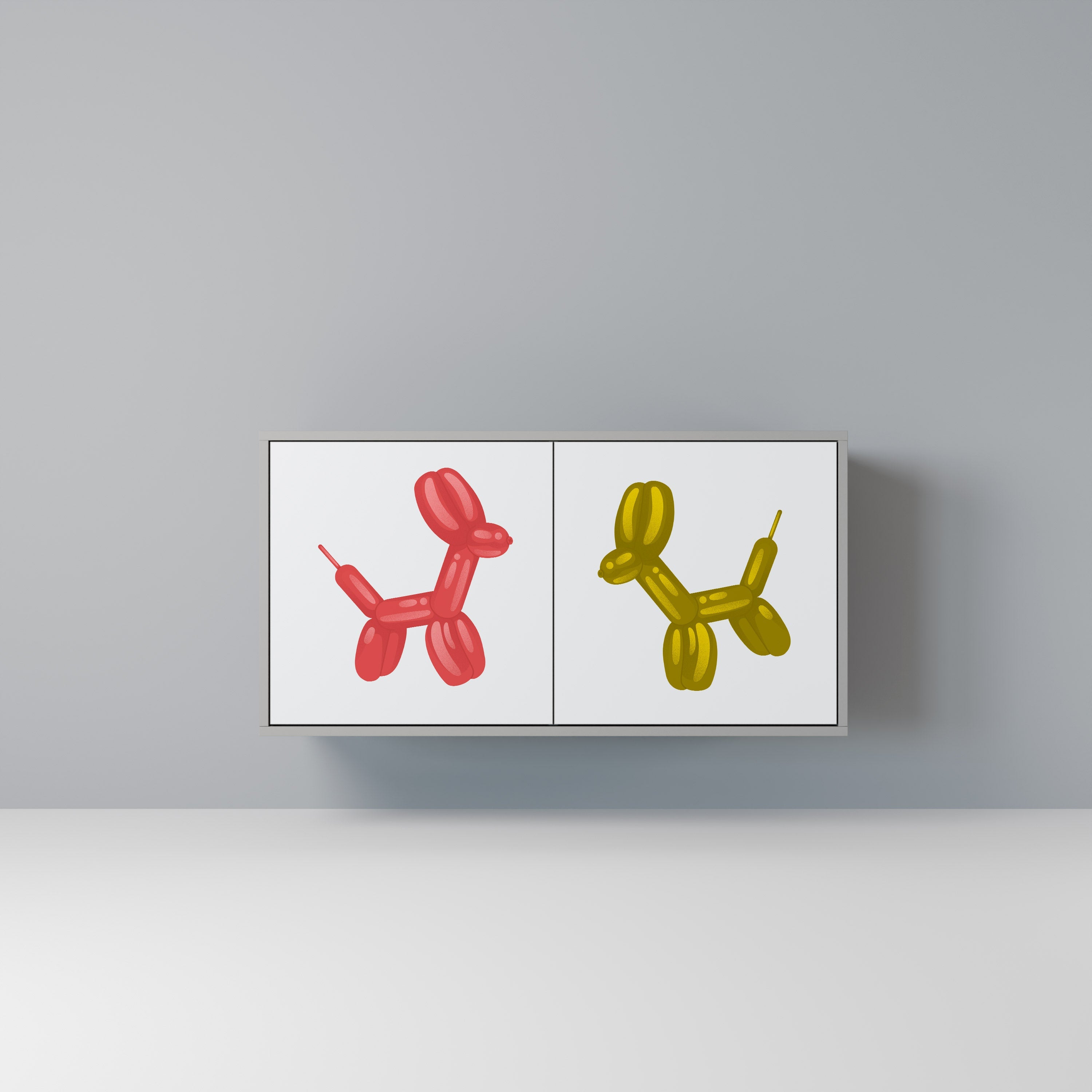 CHILDHOOD MEMORY 2-Door Sideboard in Grey Finish