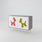 CHILDHOOD MEMORY 2-Door Sideboard in Grey Finish