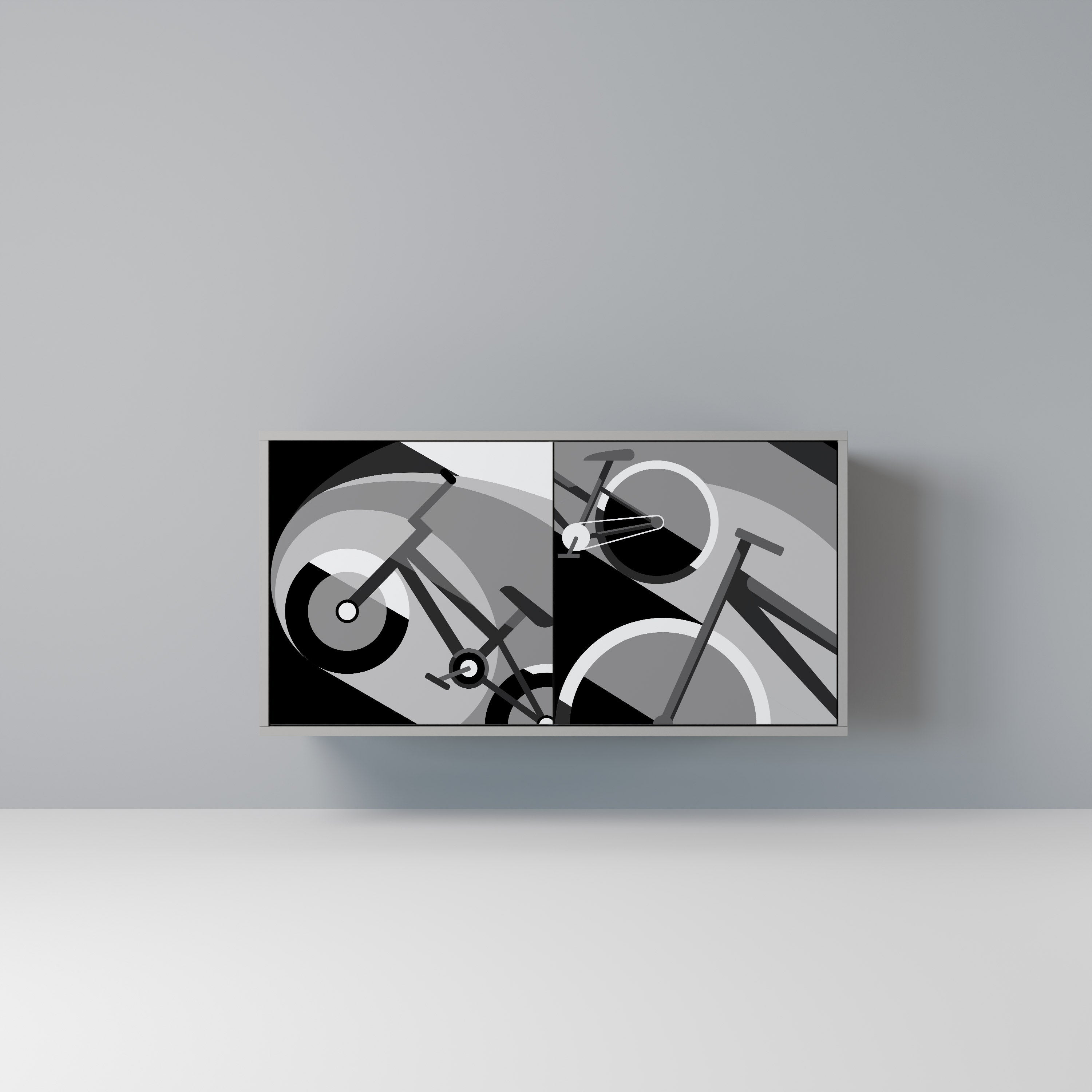 BIKE ENERGY 2-Door Sideboard in Grey Finish