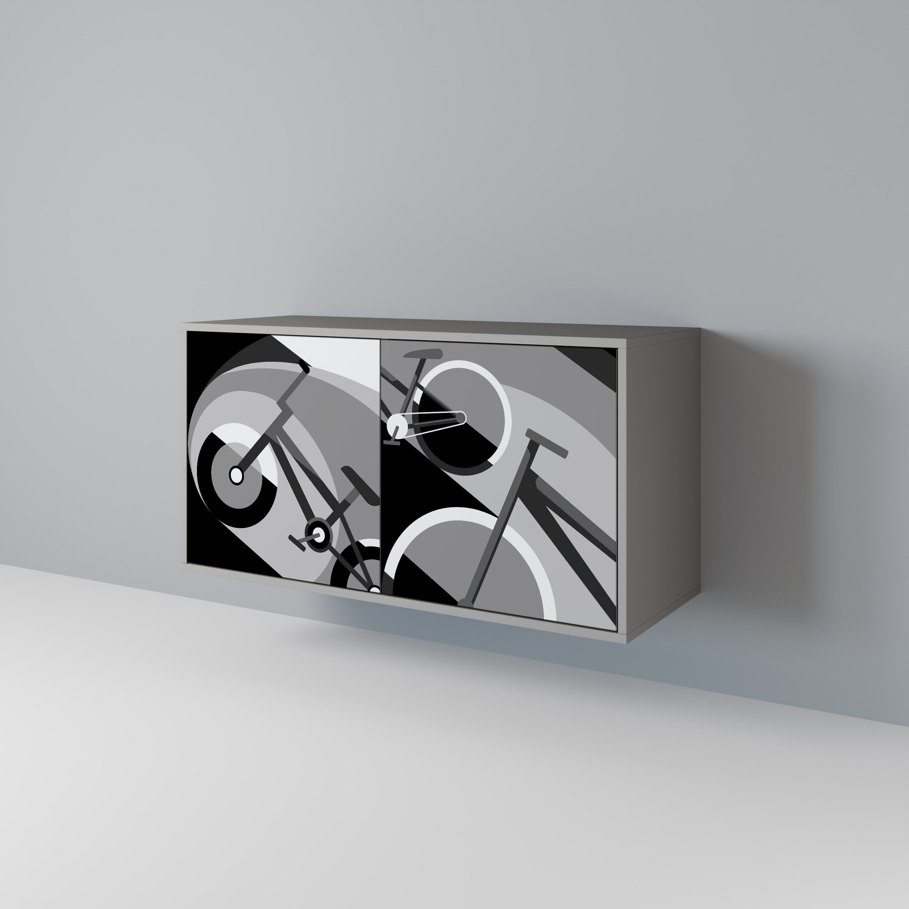 BIKE ENERGY 2-Door Sideboard in Grey Finish