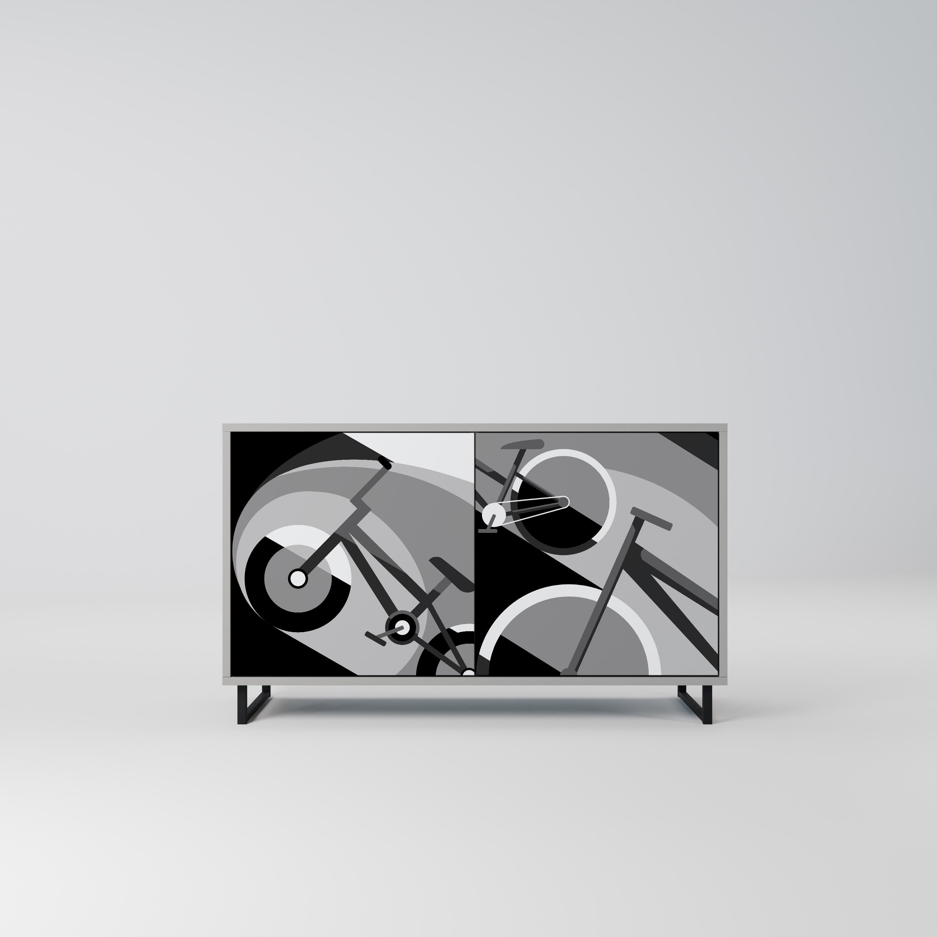 BIKE ENERGY 2-Door Sideboard in Grey Finish