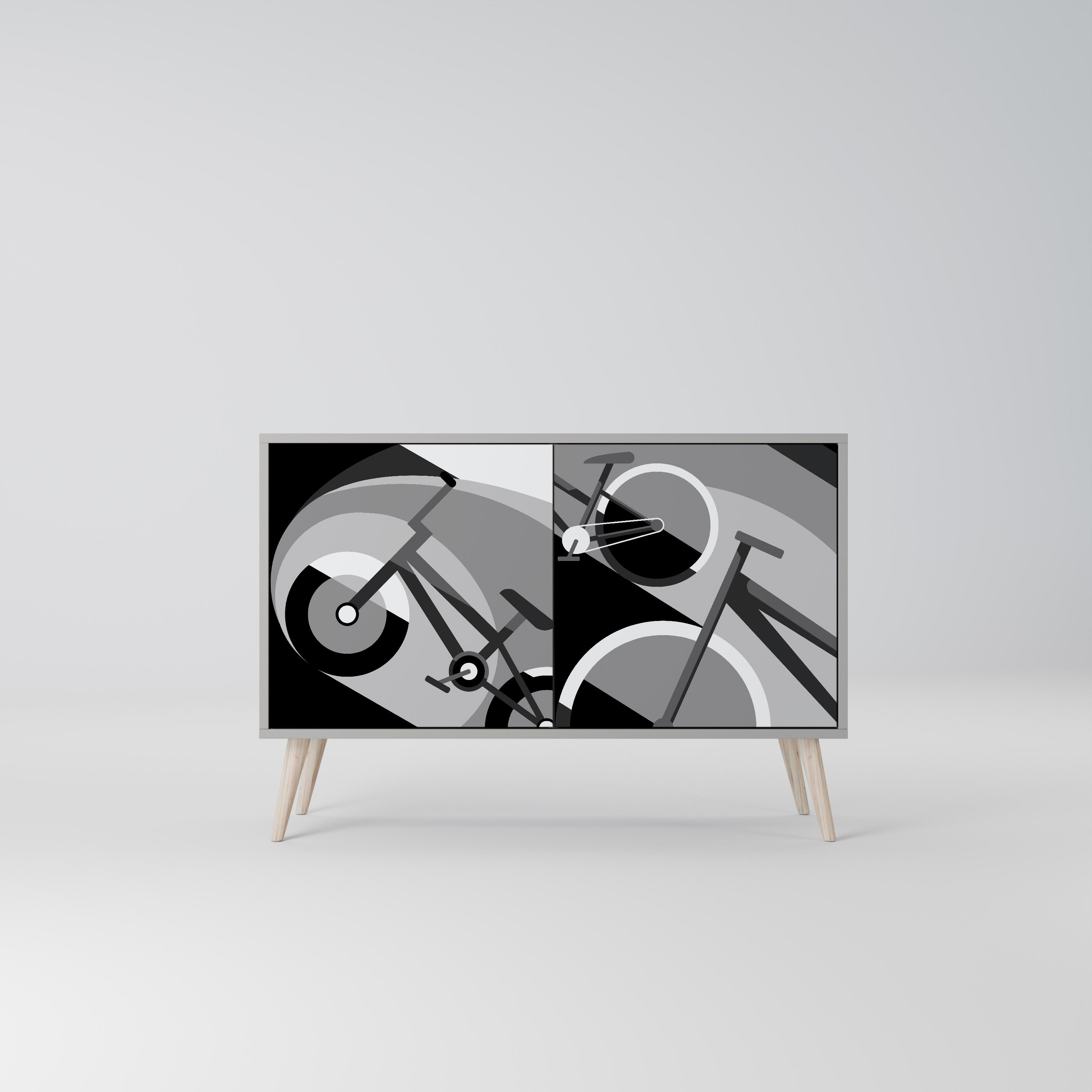 BIKE ENERGY 2-Door Sideboard in Grey Finish