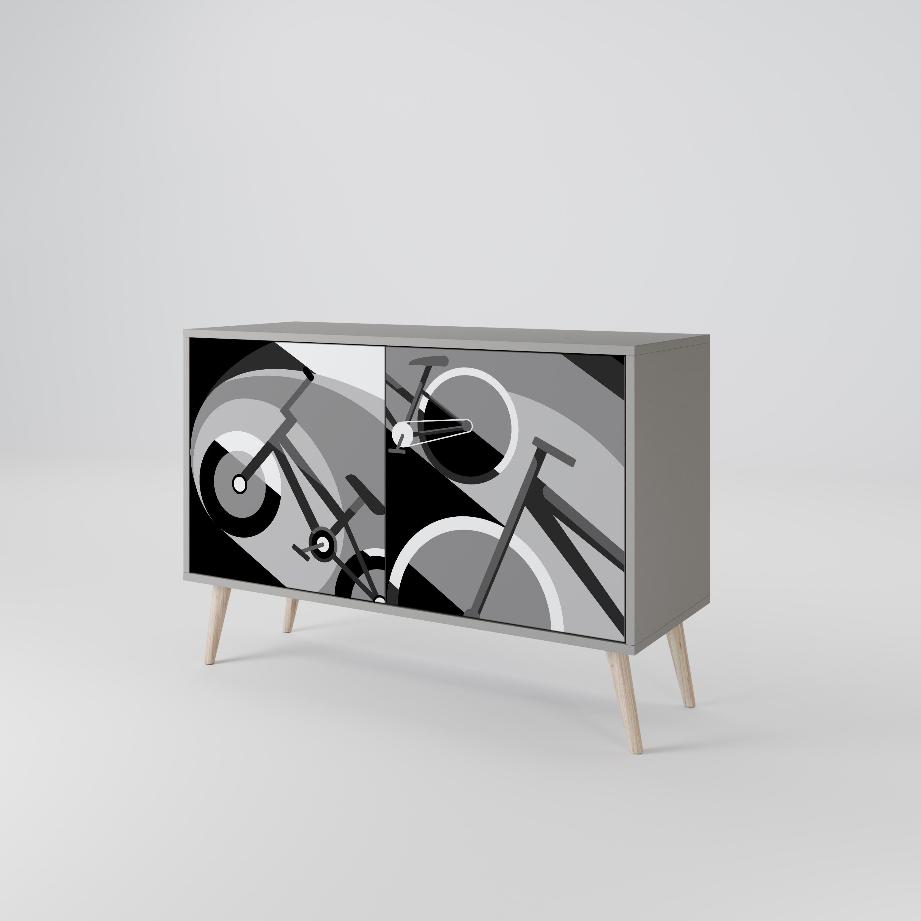BIKE ENERGY 2-Door Sideboard in Grey Finish