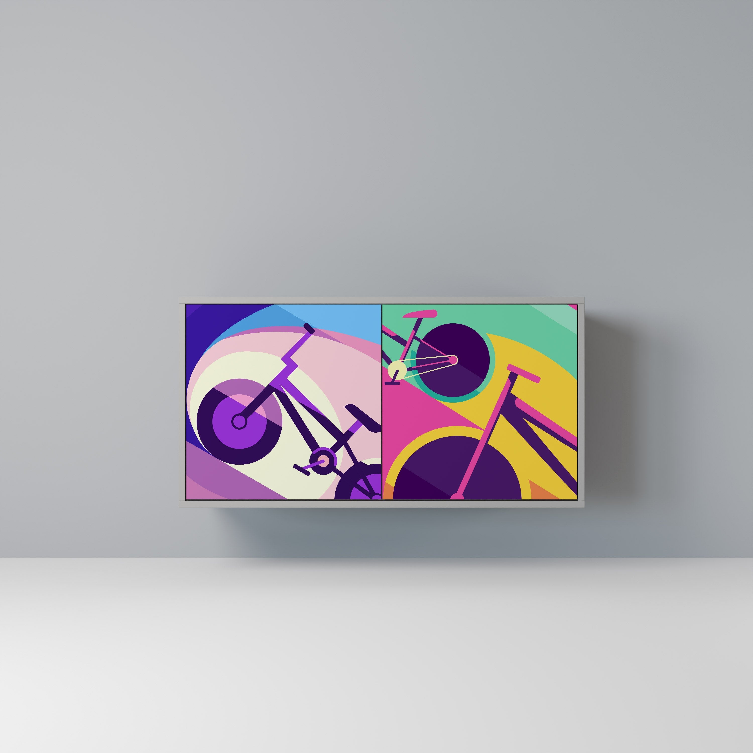 BIKE DREAMS 2-Door Sideboard in Grey Finish