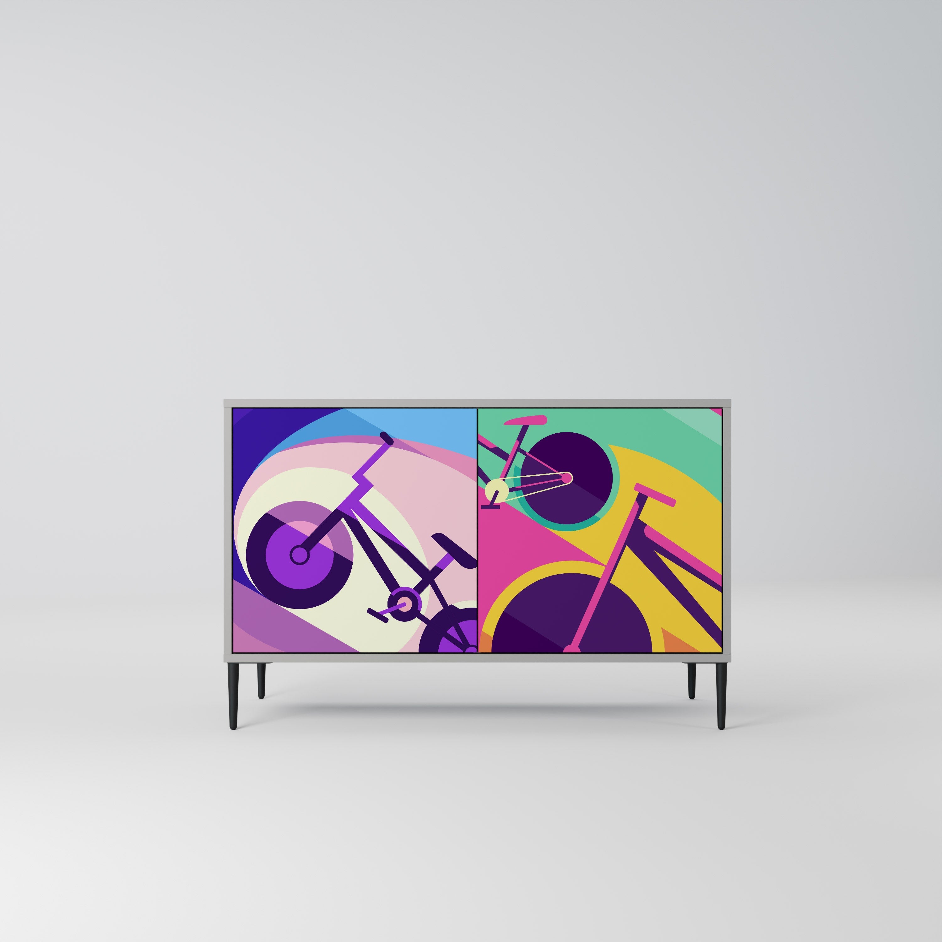 BIKE DREAMS 2-Door Sideboard in Grey Finish