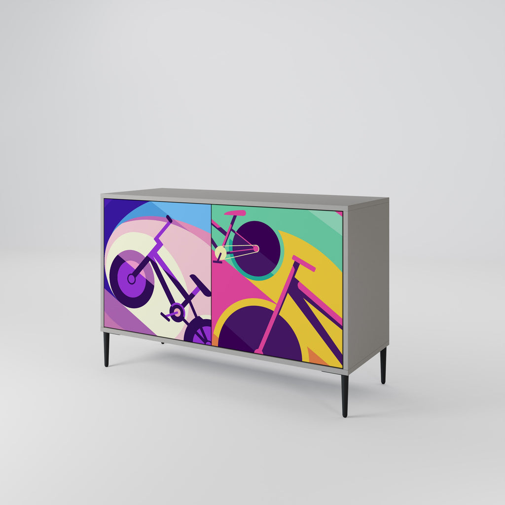 BIKE DREAMS 2-Door Sideboard in Grey Finish