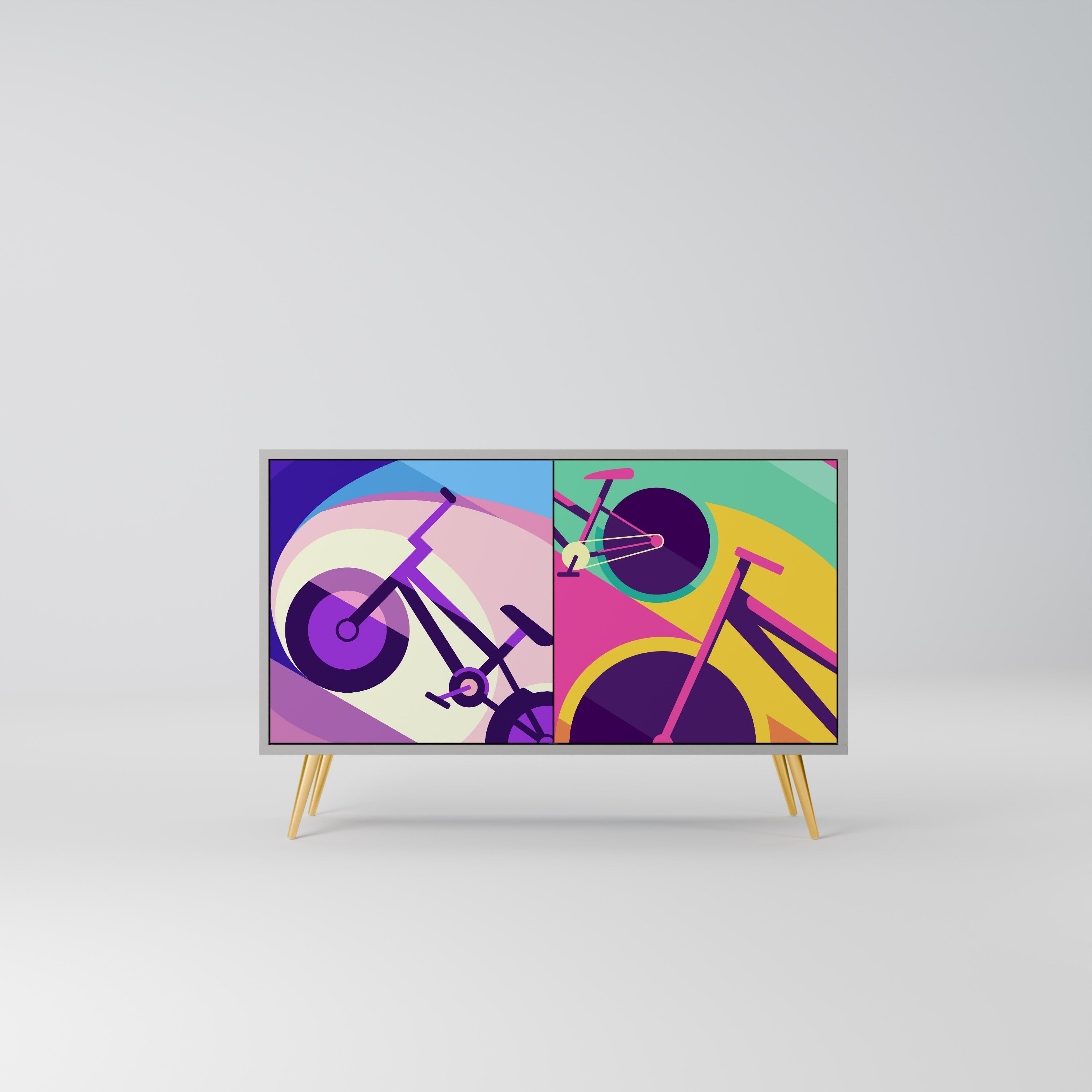 BIKE DREAMS 2-Door Sideboard in Grey Finish