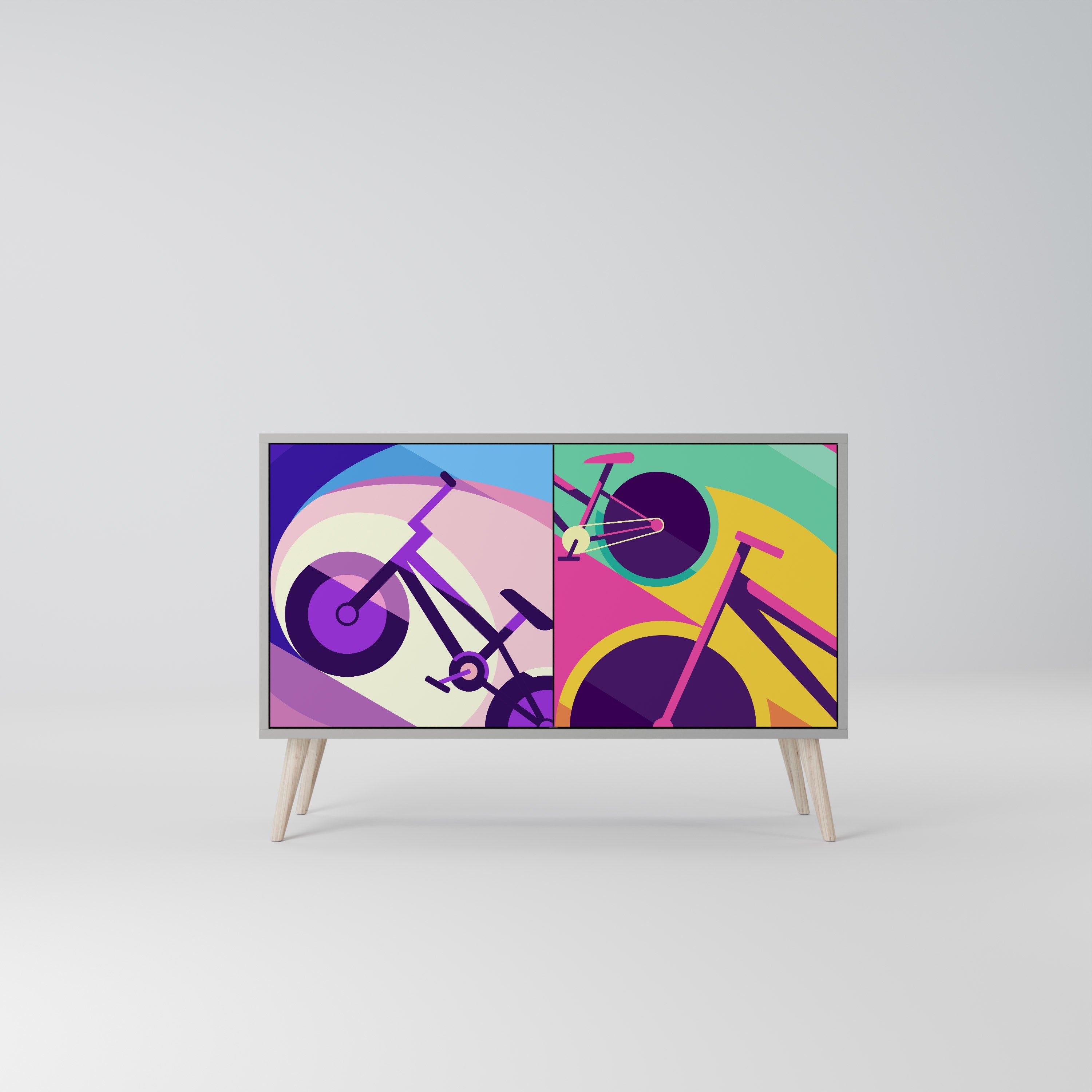 BIKE DREAMS 2-Door Sideboard in Grey Finish