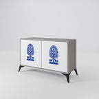 POLISH FOLK ART 2-Door Sideboard in Grey Finish