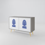 POLISH FOLK ART 2-Door Sideboard in Grey Finish