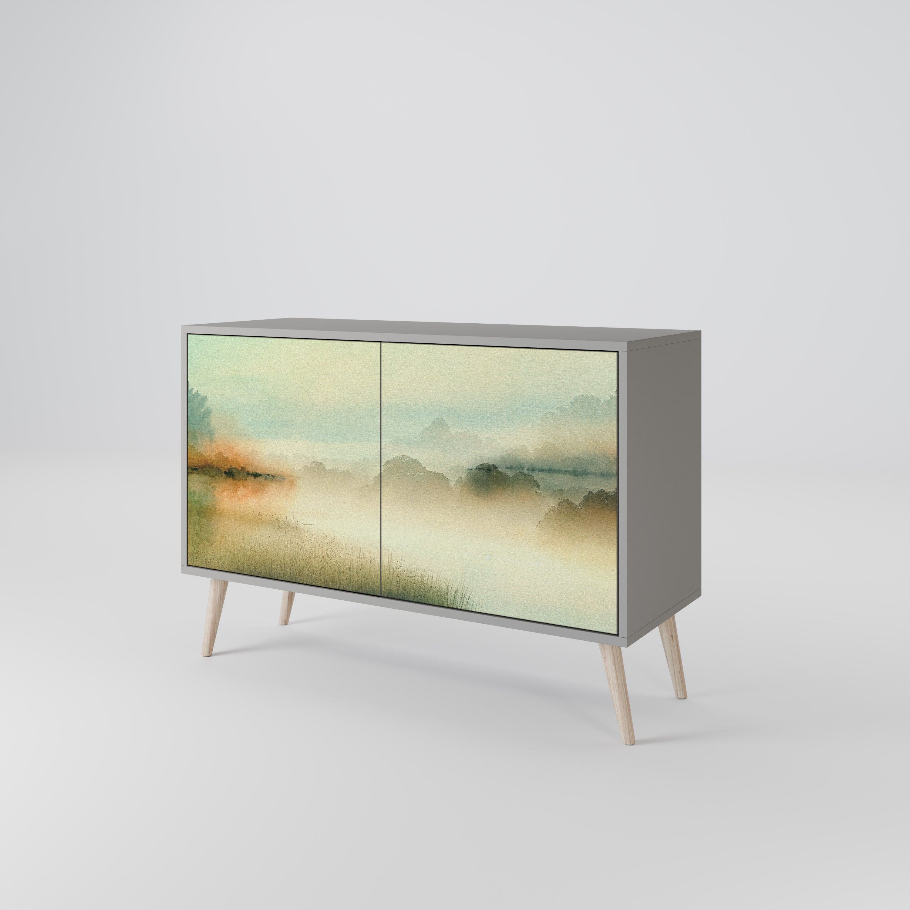 MORNING BY THE LAKE 2-Door Sideboard in Grey Finish