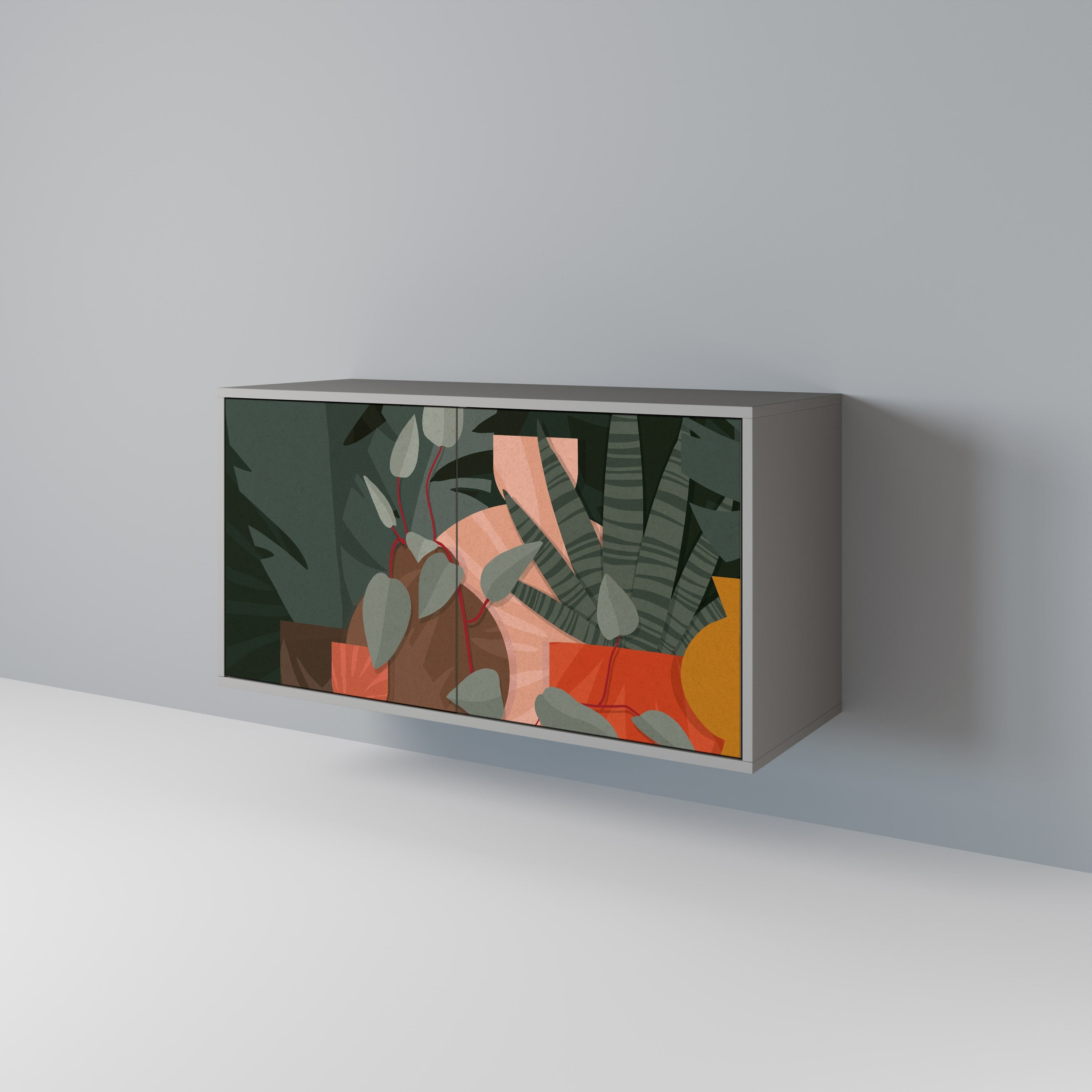 TROPICAL COMPOSITION 2-Door Sideboard in Grey Finish