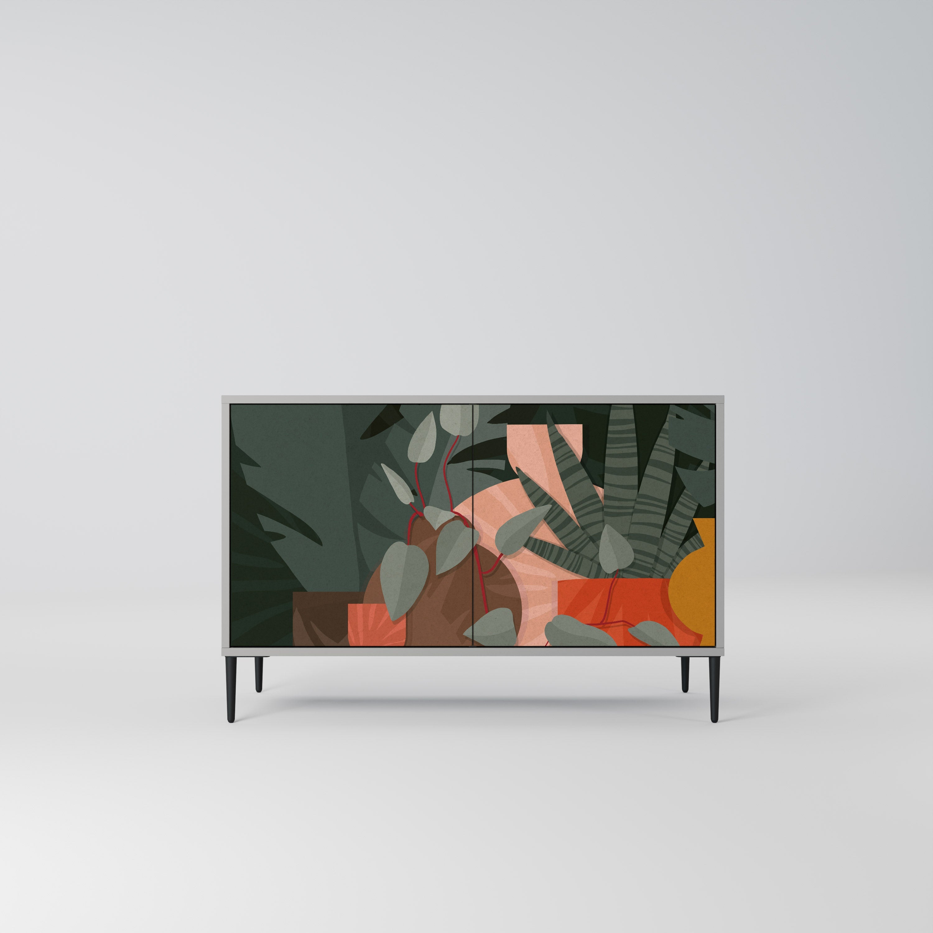 TROPICAL COMPOSITION 2-Door Sideboard in Grey Finish