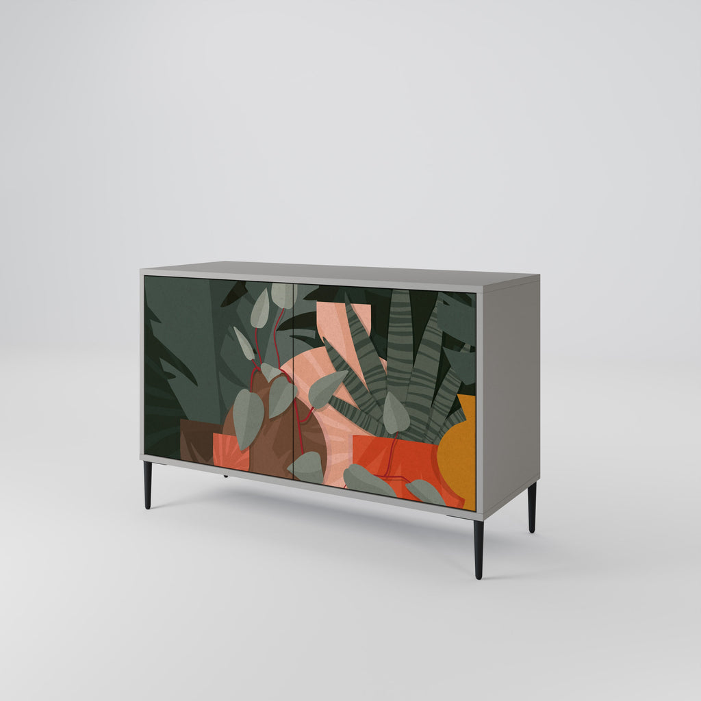TROPICAL COMPOSITION 2-Door Sideboard in Grey Finish