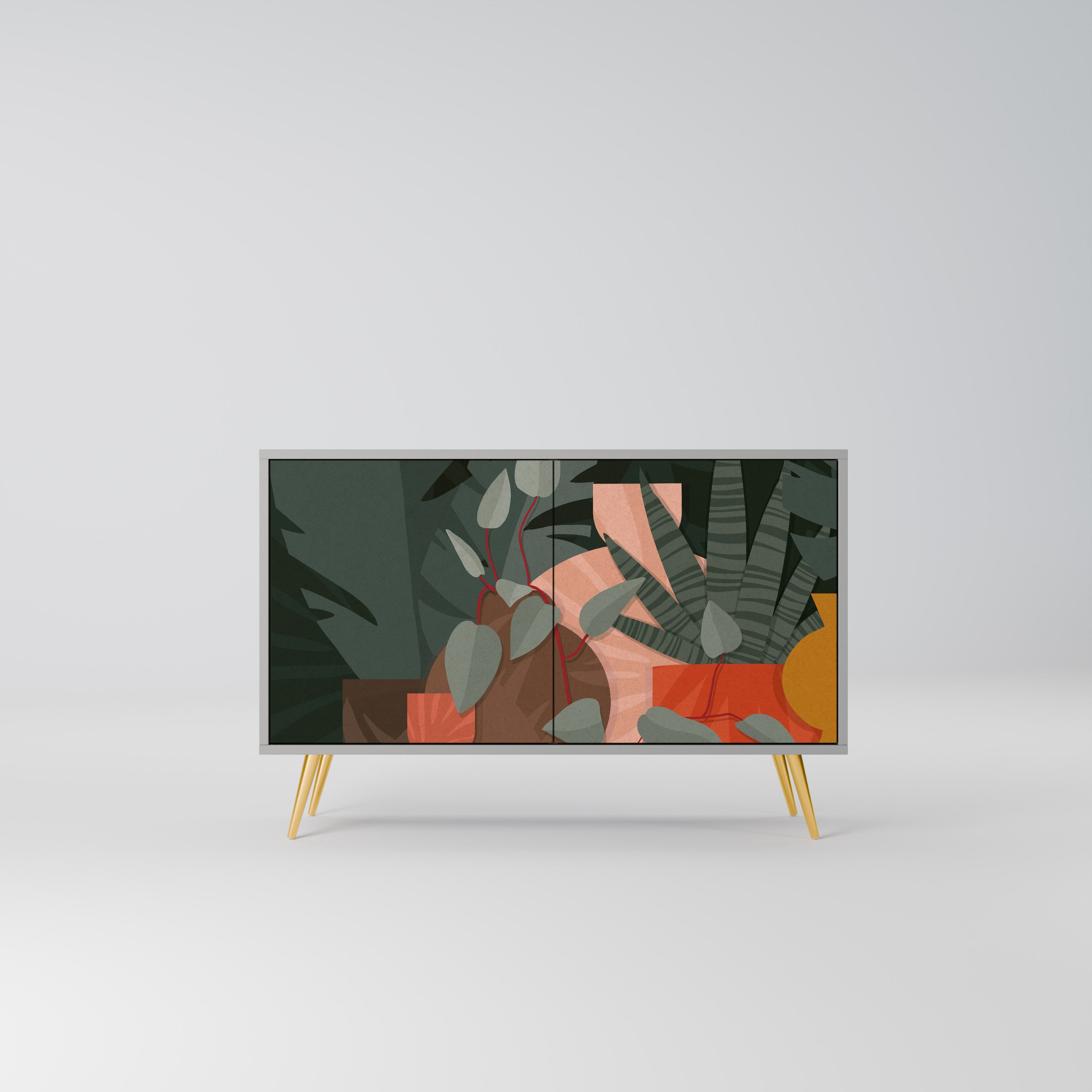 TROPICAL COMPOSITION 2-Door Sideboard in Grey Finish