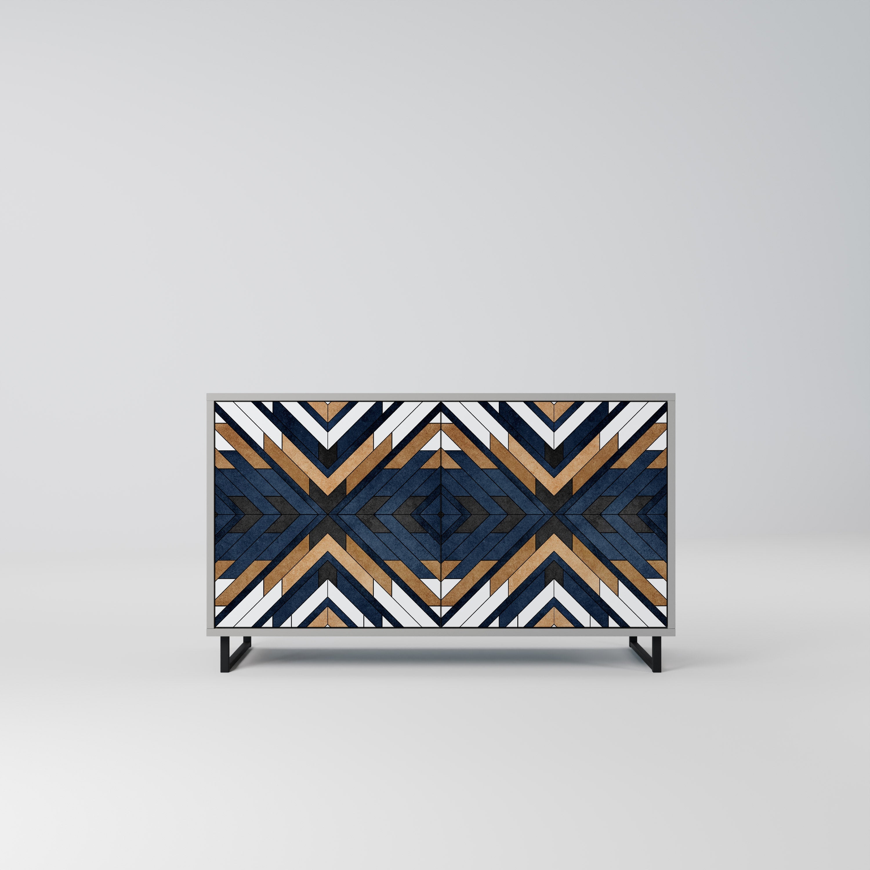 ARTFUL GEOMETRY Aparador de 2 Portas em Acabamento Cinzento