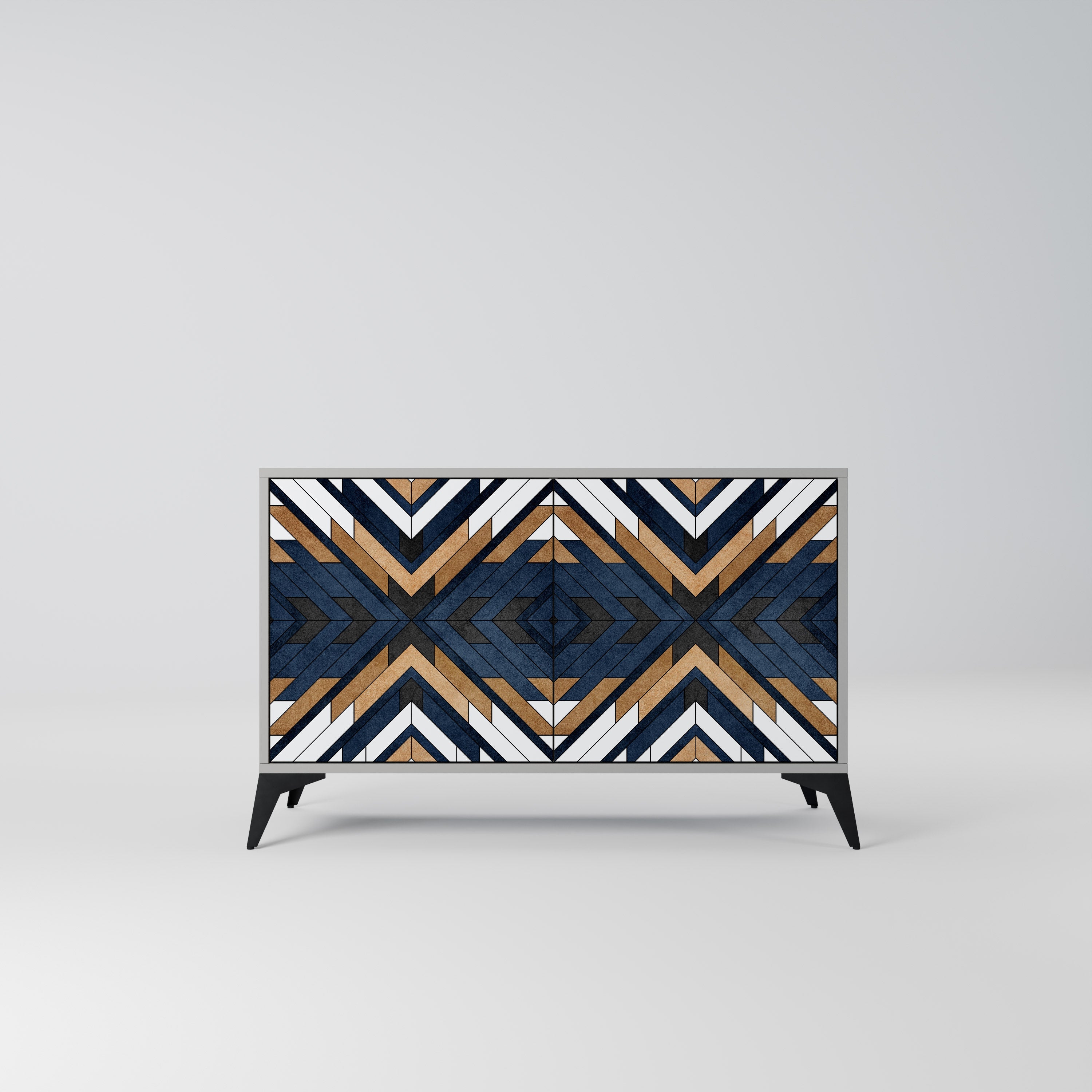 ARTFUL GEOMETRY Aparador de 2 Portas em Acabamento Cinzento