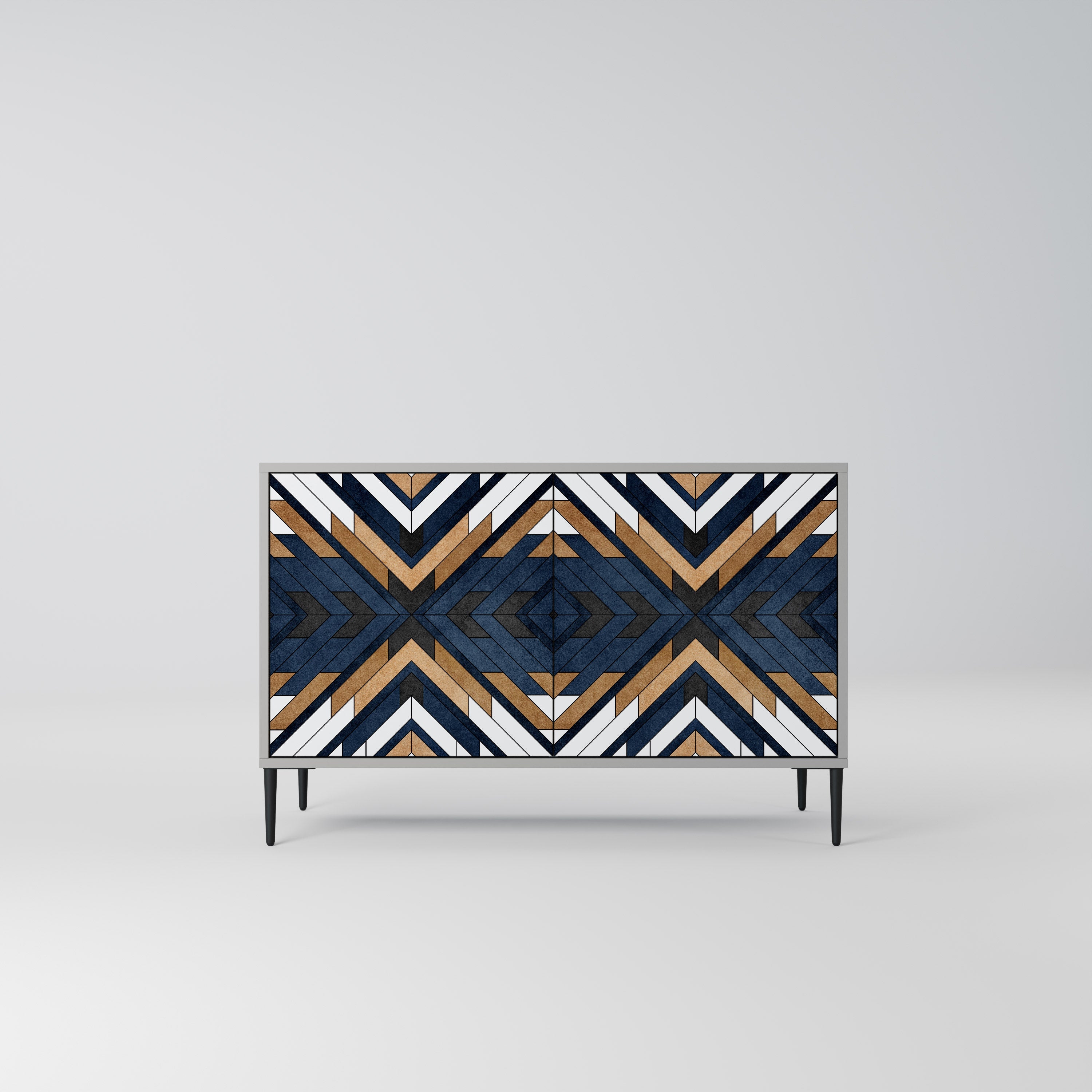 ARTFUL GEOMETRY Aparador de 2 Portas em Acabamento Cinzento