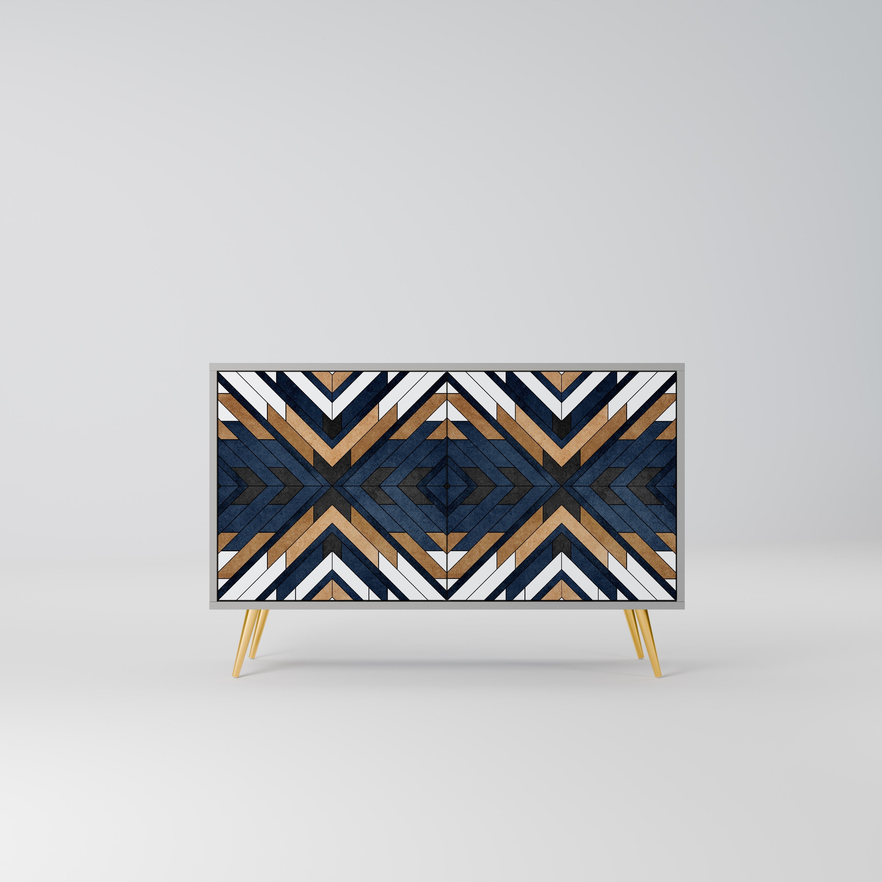 ARTFUL GEOMETRY Aparador de 2 Portas em Acabamento Cinzento