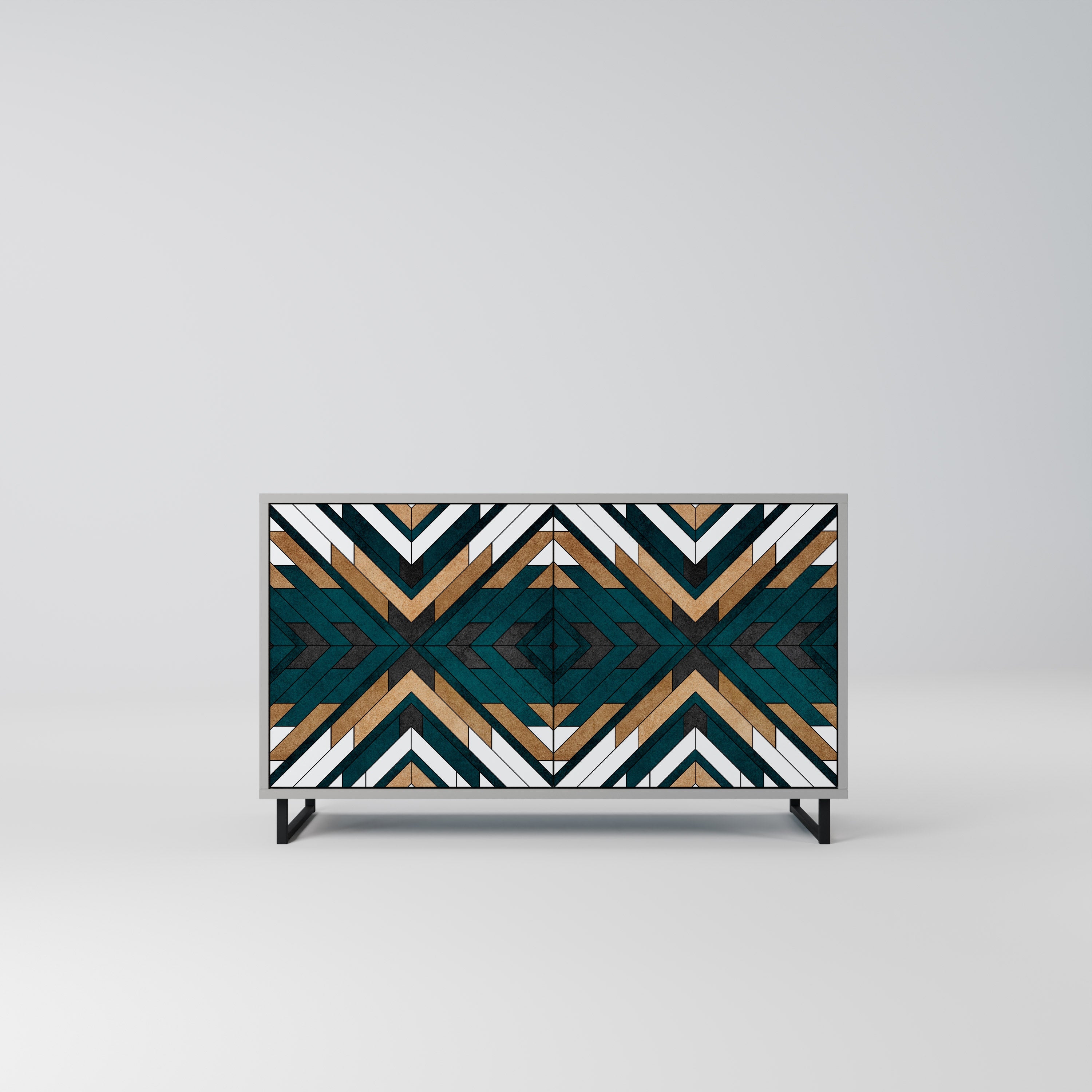 ARTISTIC GEOMETRY 2-Door Sideboard in Grey Finish