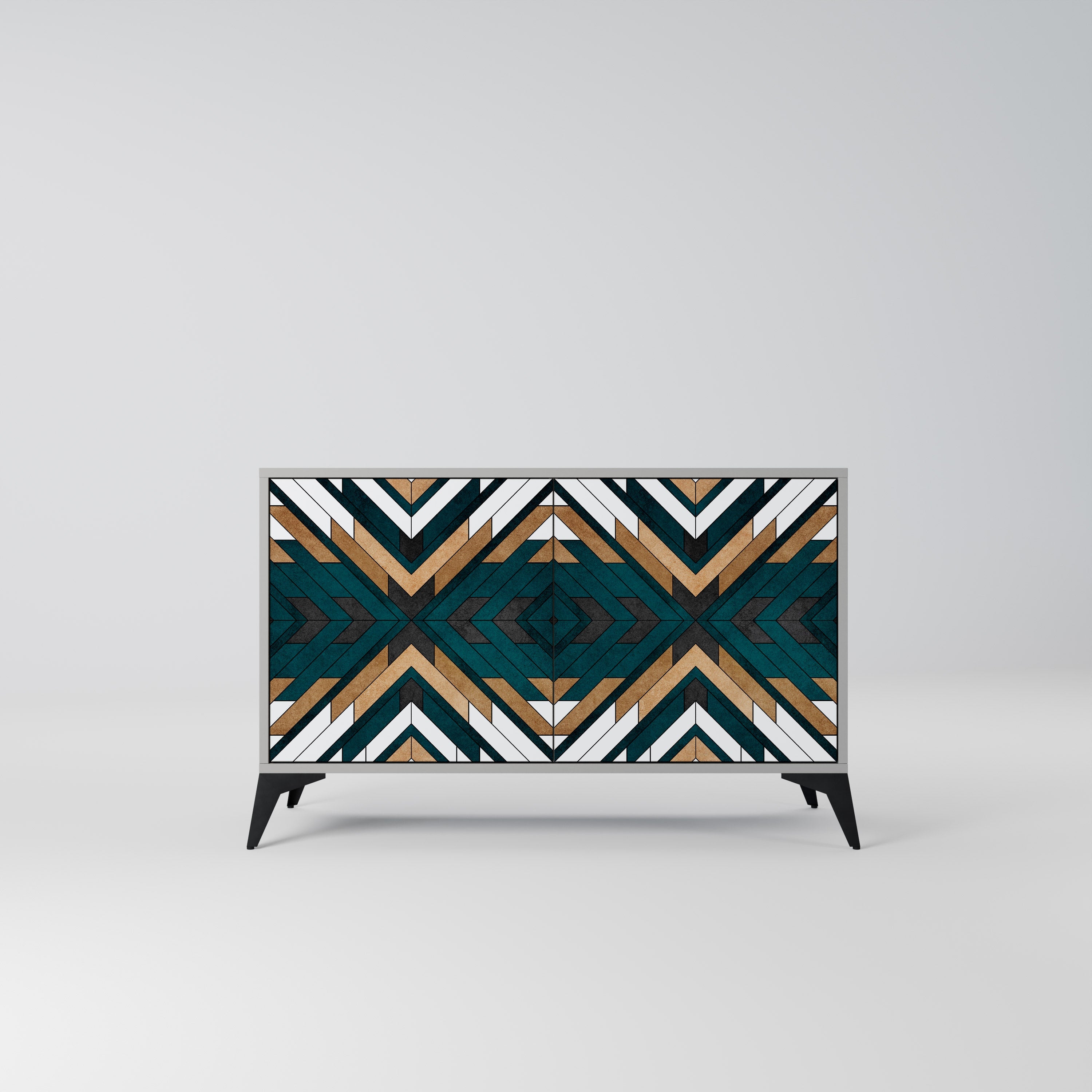 ARTISTIC GEOMETRY 2-Door Sideboard in Grey Finish