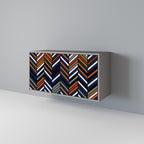 VIBRANT PATCHWORK 2-Door Sideboard in Grey Finish
