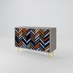 VIBRANT PATCHWORK 2-Door Sideboard in Grey Finish