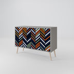VIBRANT PATCHWORK 2-Door Sideboard in Grey Finish