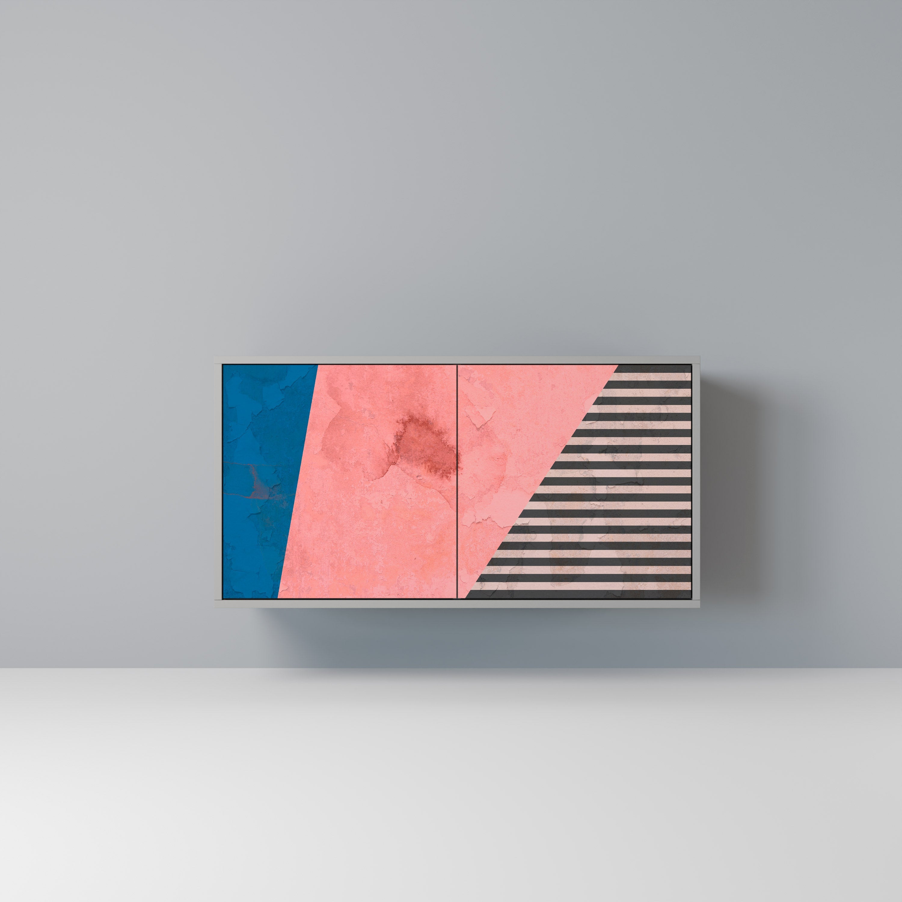 GLAMOROUS STRIPE 2-Door Sideboard in Grey Finish