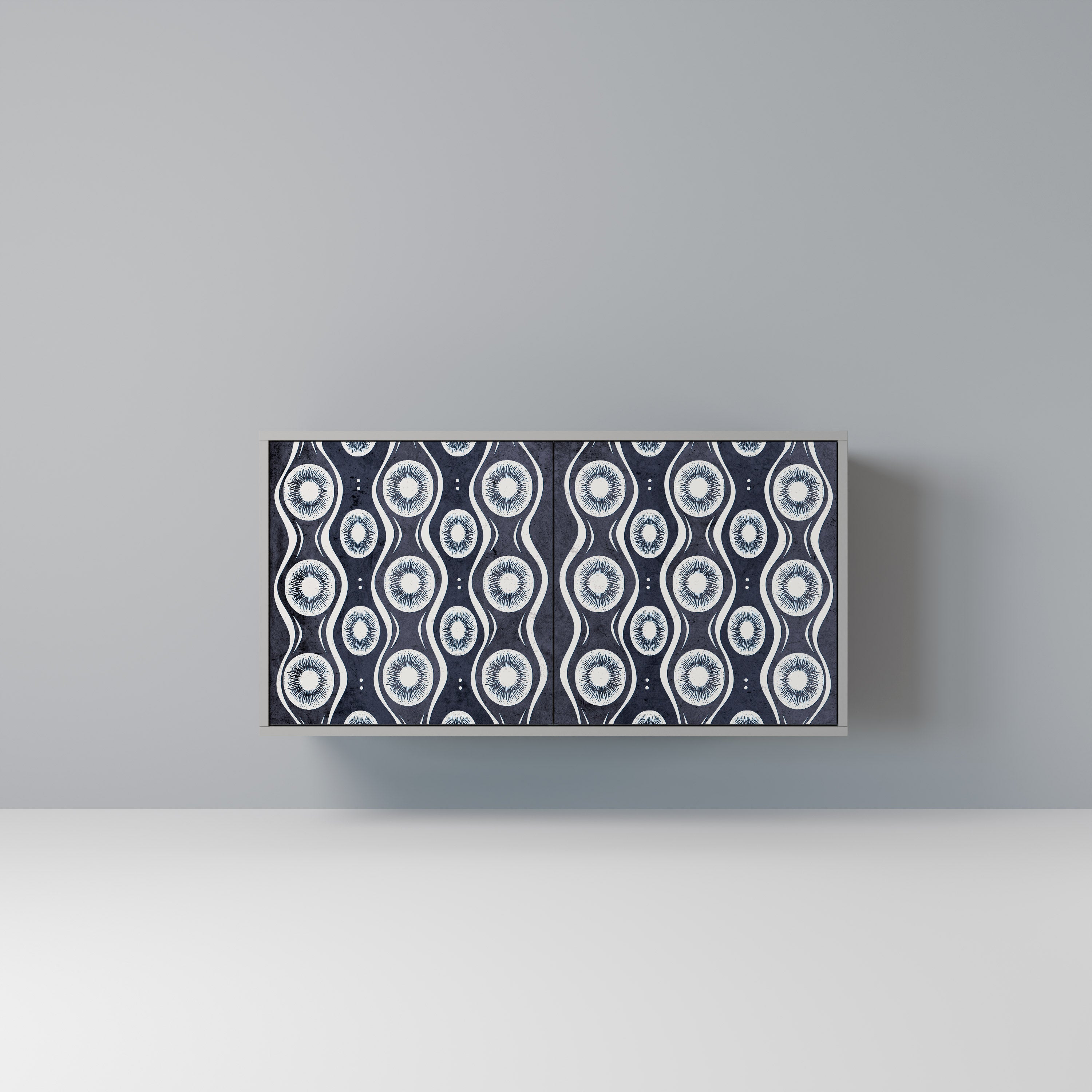 GRAPHITE EYES 2-Door Sideboard in Grey Finish