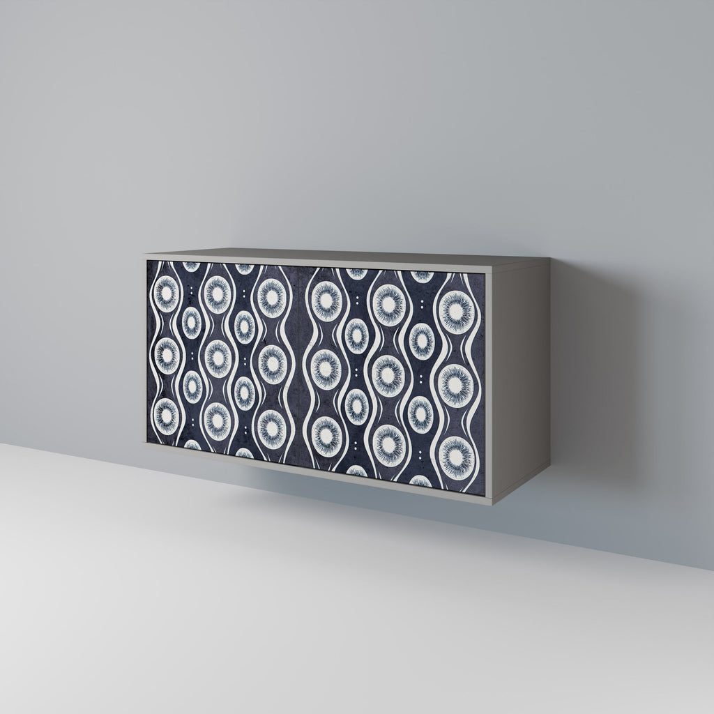 GRAPHITE EYES 2-Door Sideboard in Grey Finish