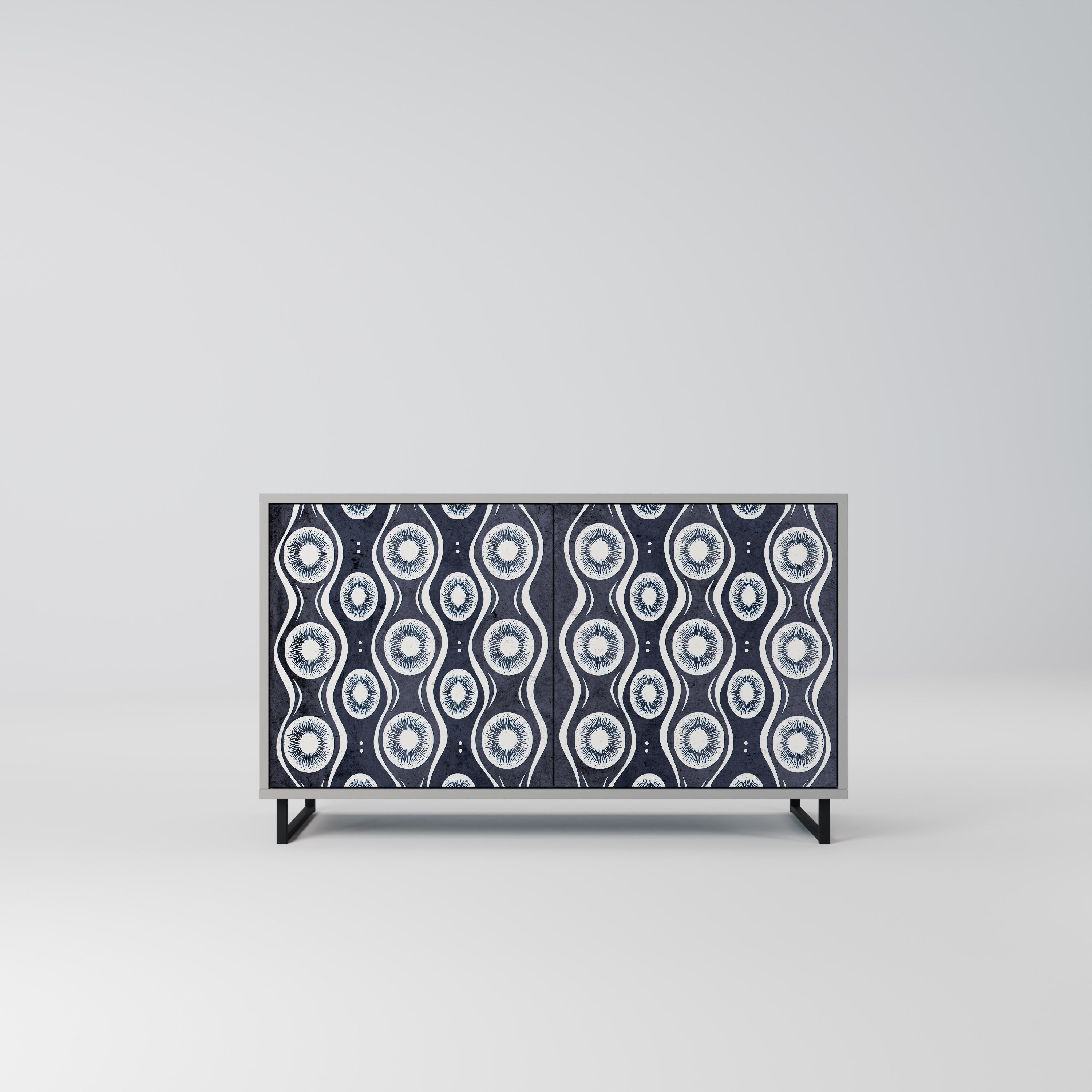 GRAPHITE EYES 2-Door Sideboard in Grey Finish