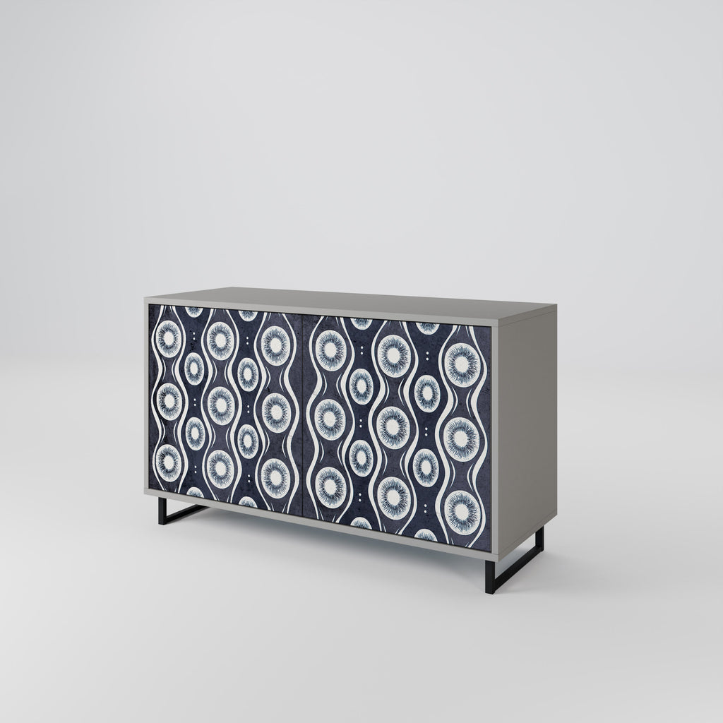 GRAPHITE EYES 2-Door Sideboard in Grey Finish
