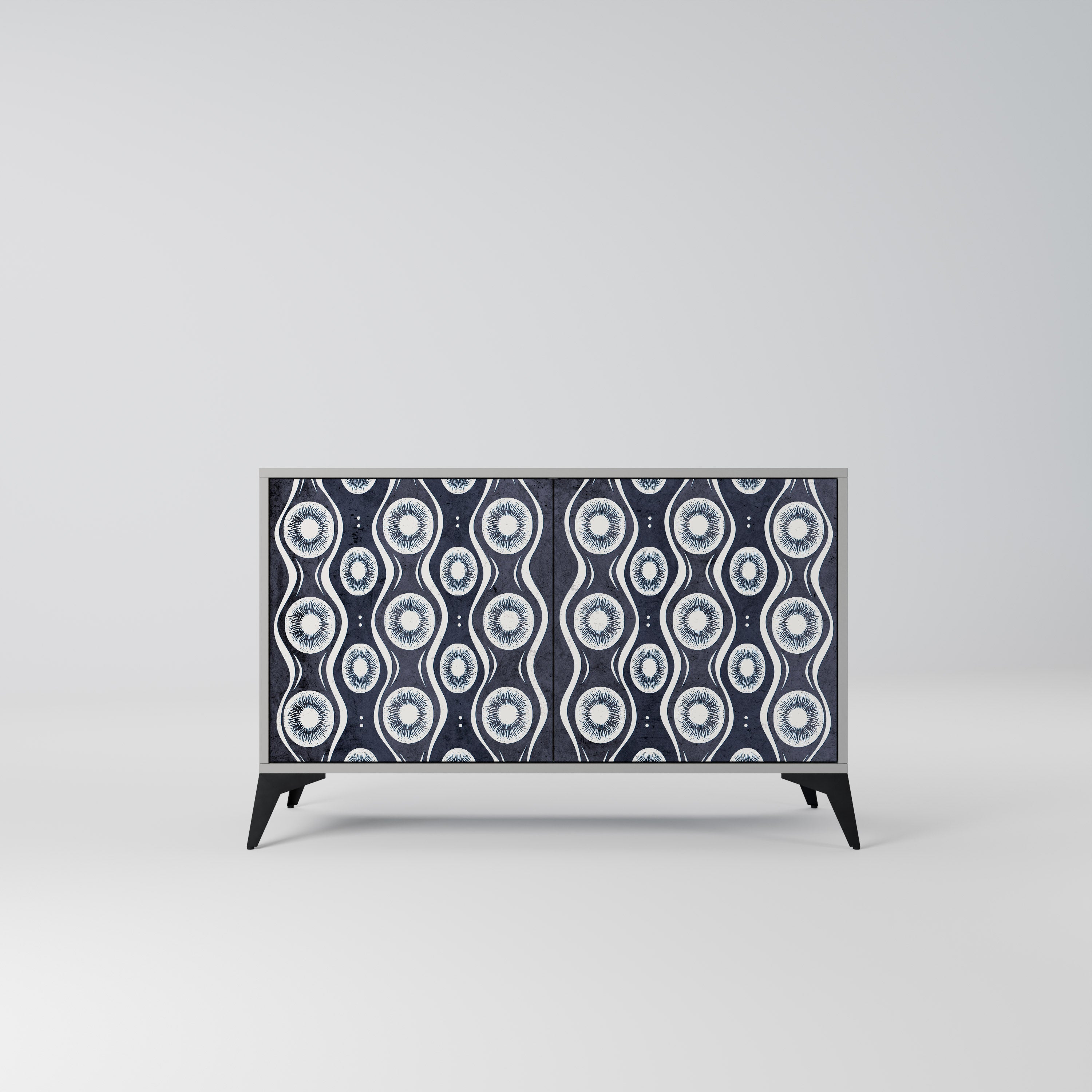 GRAPHITE EYES 2-Door Sideboard in Grey Finish