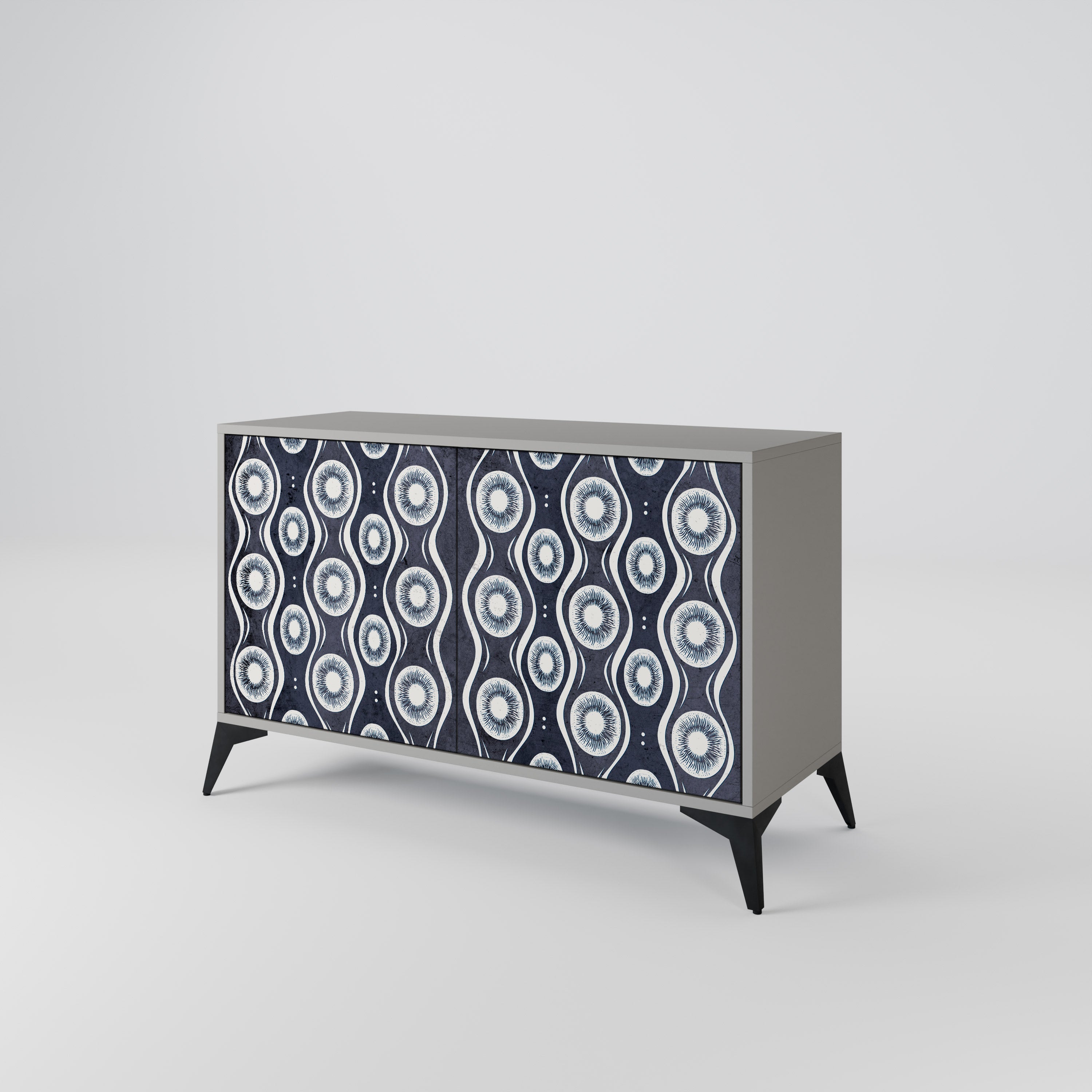 GRAPHITE EYES 2-Door Sideboard in Grey Finish