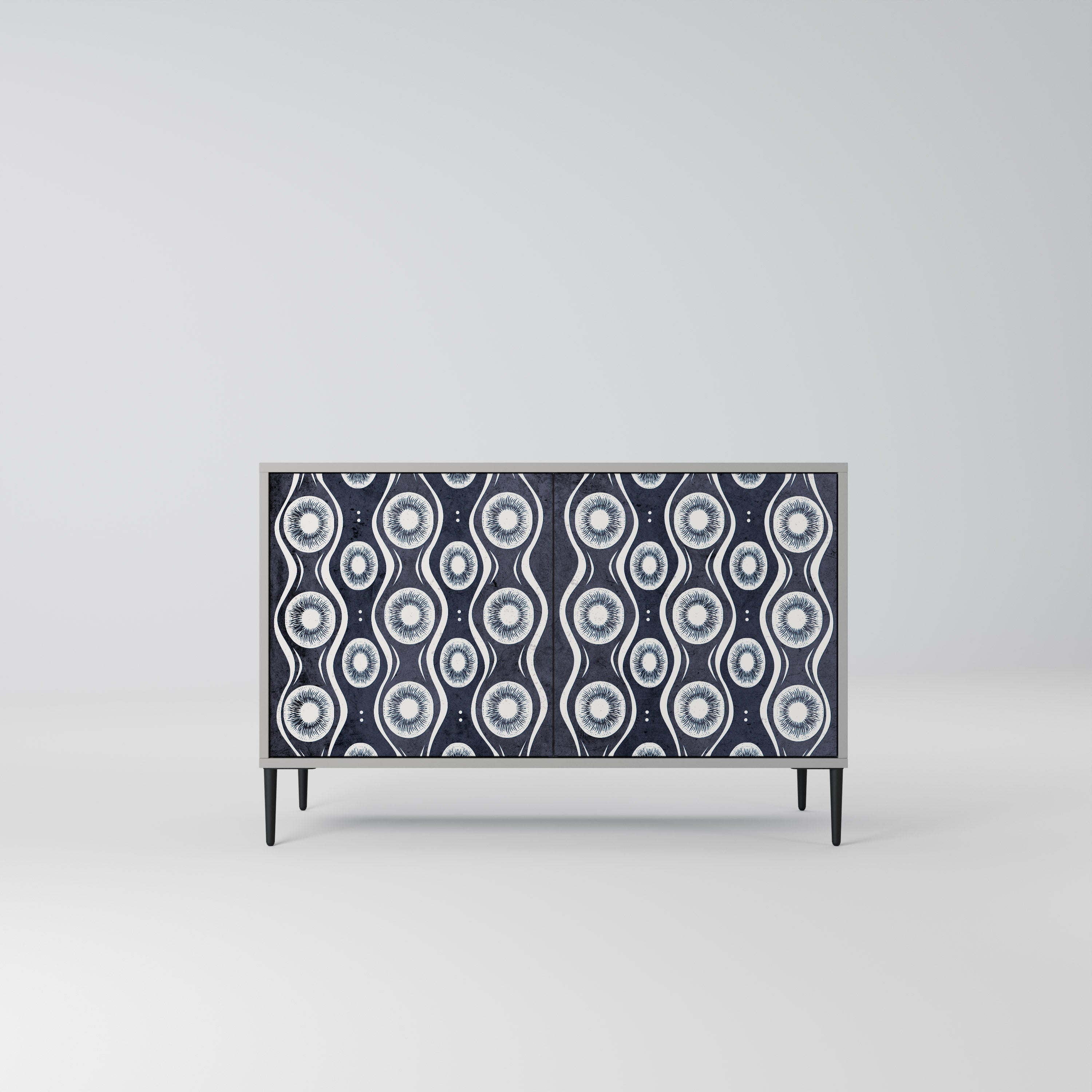 GRAPHITE EYES 2-Door Sideboard in Grey Finish