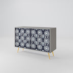 GRAPHITE EYES 2-Door Sideboard in Grey Finish