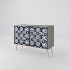 GRAPHITE EYES 2-Door Sideboard in Grey Finish