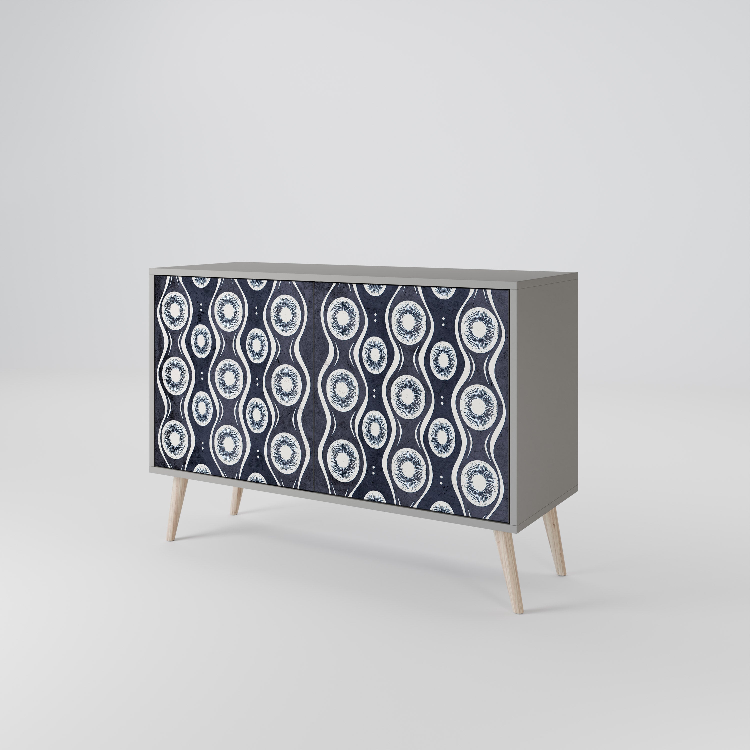 GRAPHITE EYES 2-Door Sideboard in Grey Finish