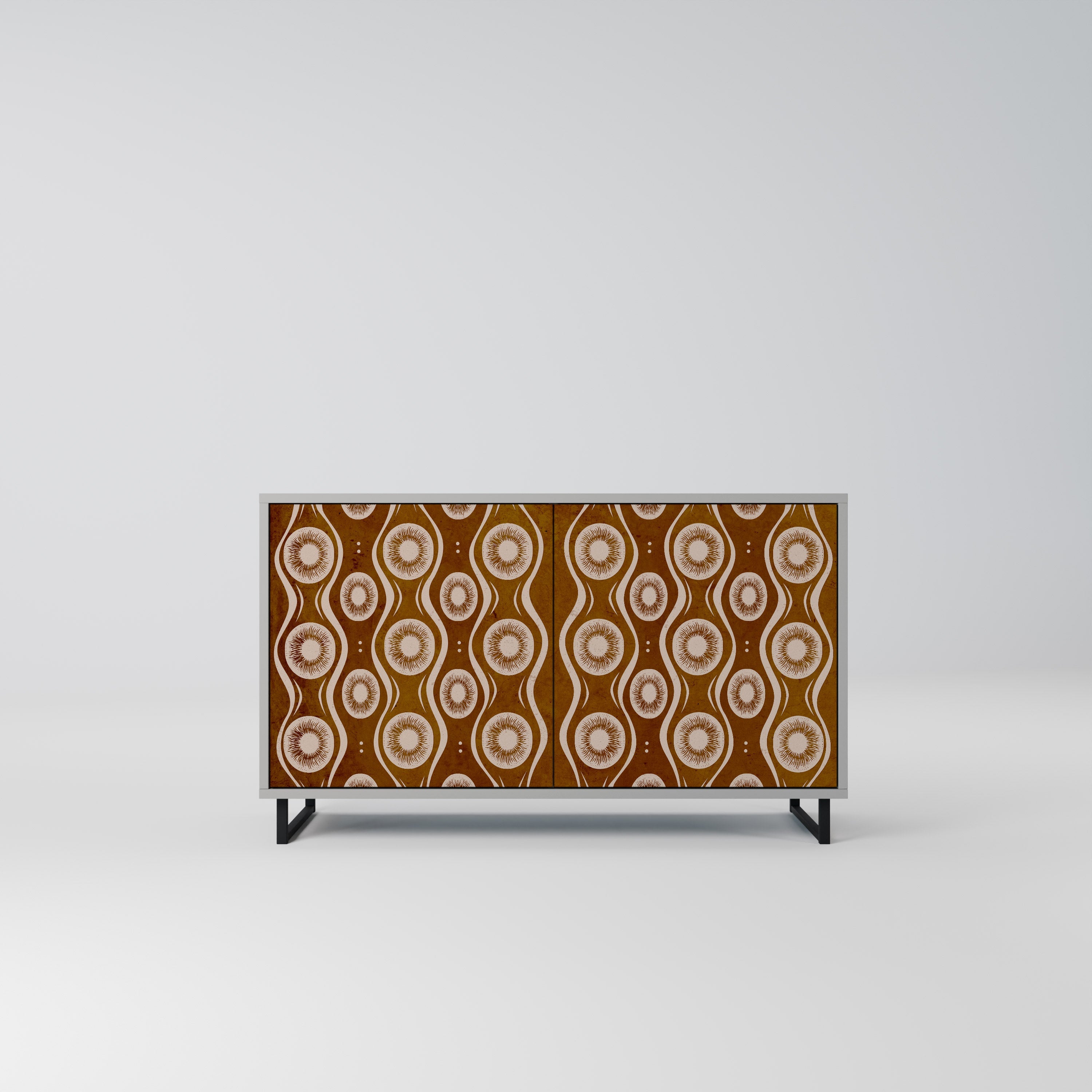 BROWN EYES 2-Door Sideboard in Grey Finish