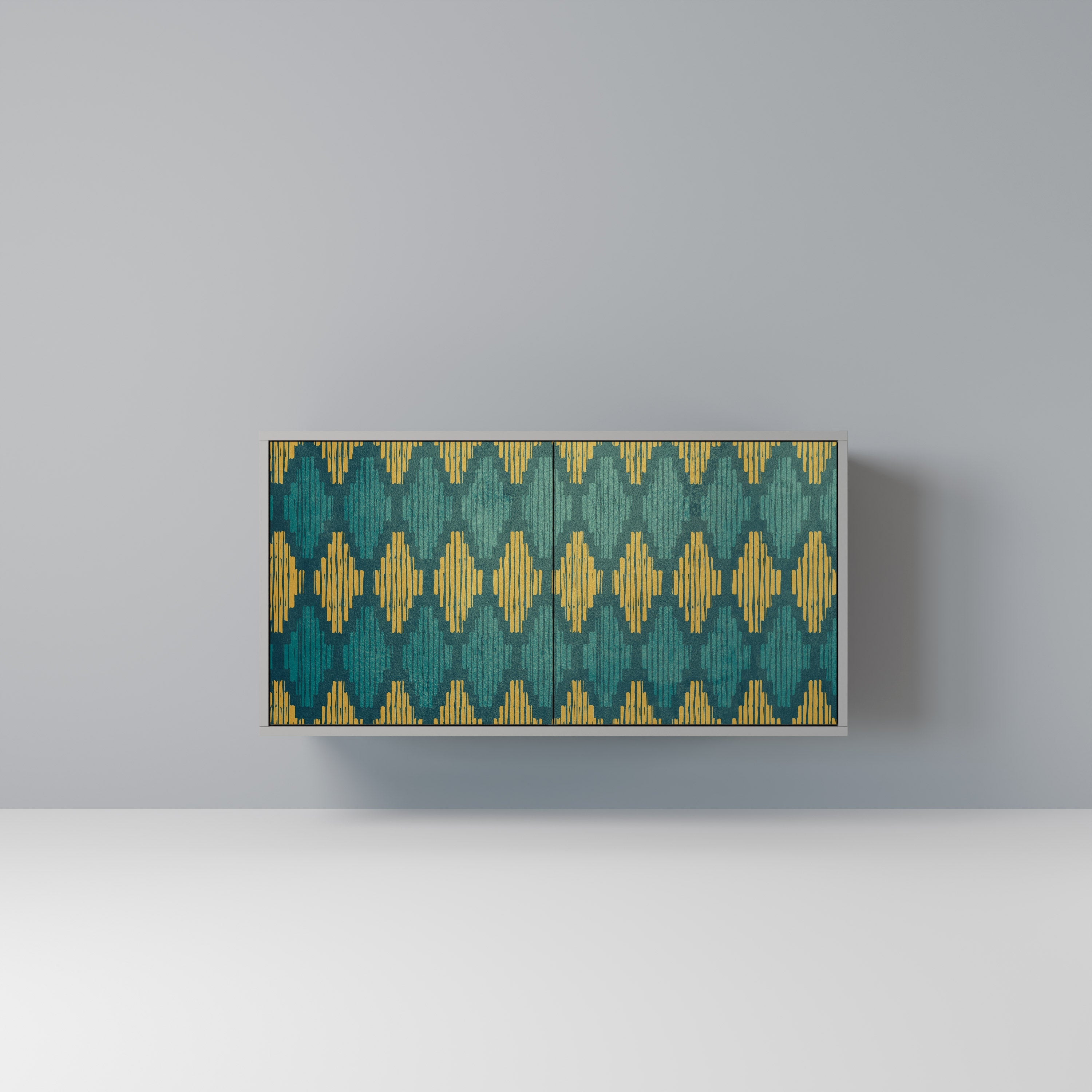 POLYGONS Aparador de 2 Portas em Acabamento Cinzento